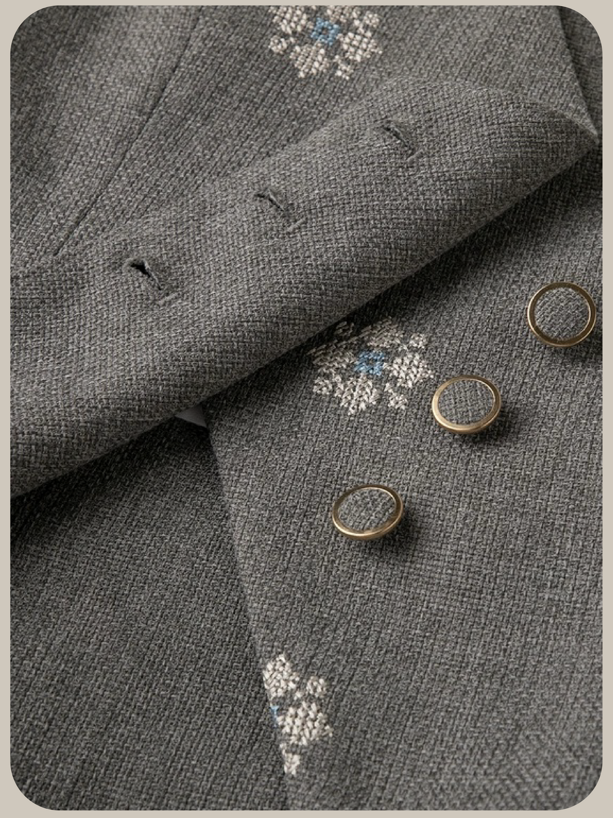 Fake Two Floral Embroidery One Piece/フェイクレイヤード花柄刺繍ワンピース