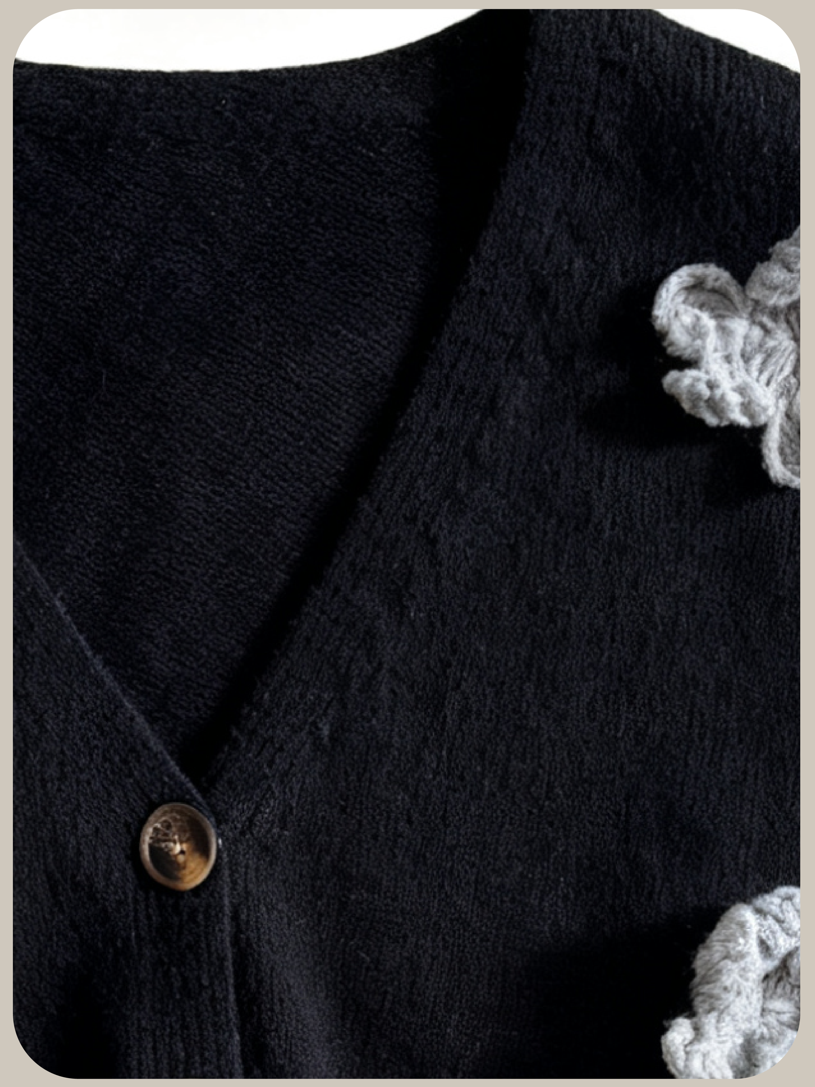 Hand Made Knitting Flower Sweater/ハンドメイド編み物フラワーセーター