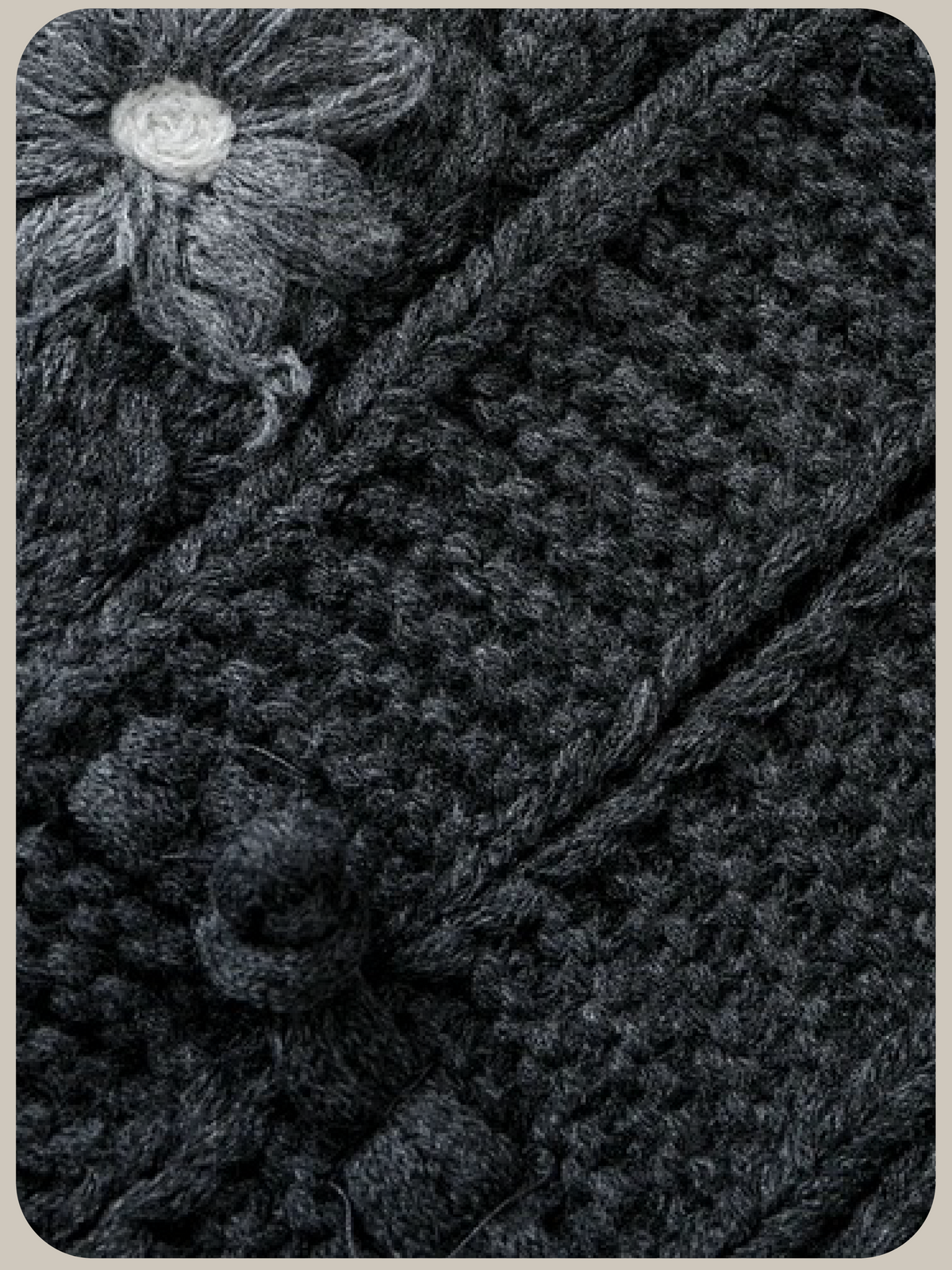 Texture Embroidered  Floral Cable Caridgan/刺繍入りフローラルケーブルニットカーディガン