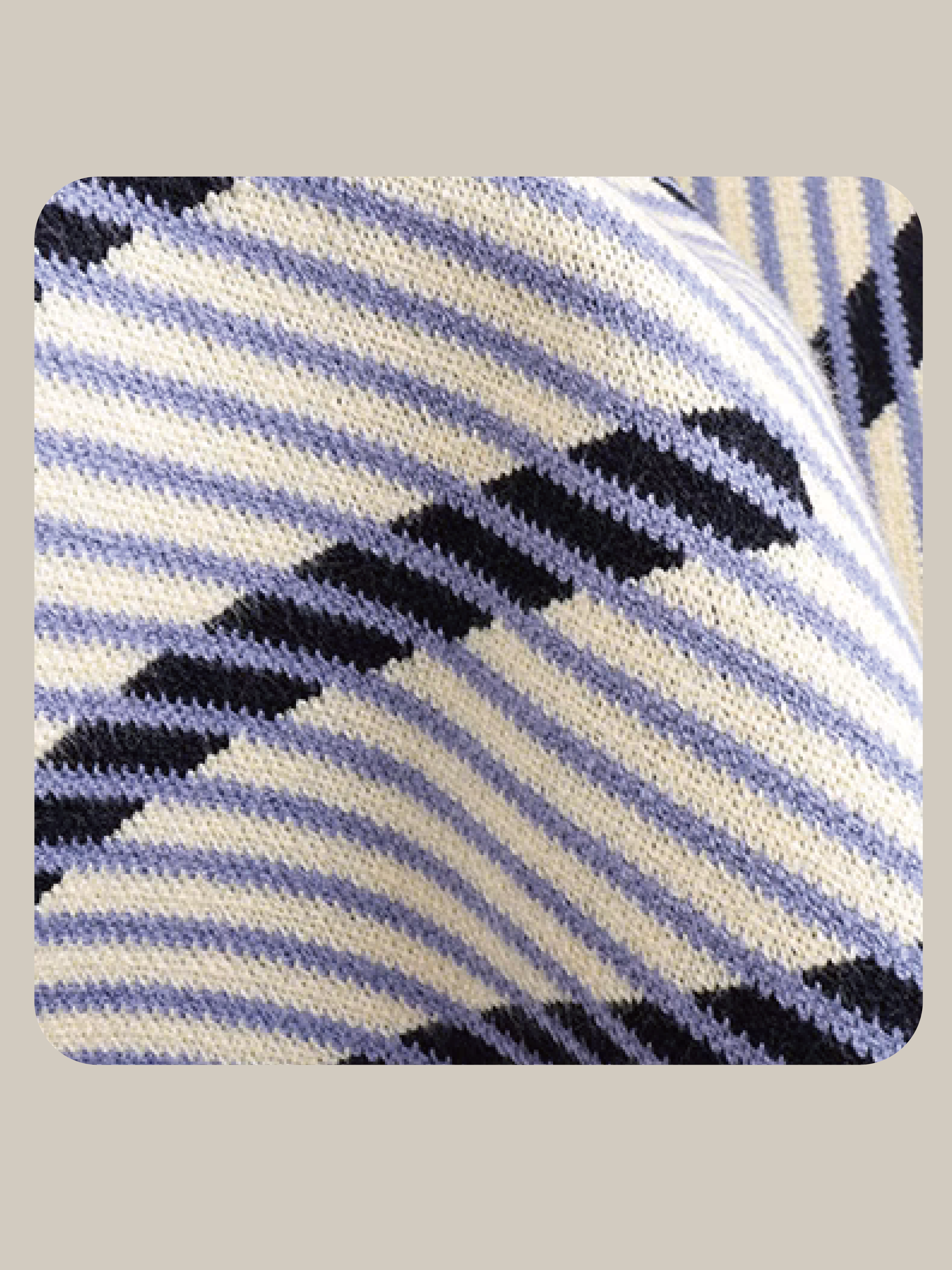 Stripe Jacquard Cut Off Knit  ストライプジャカードカットオフニット