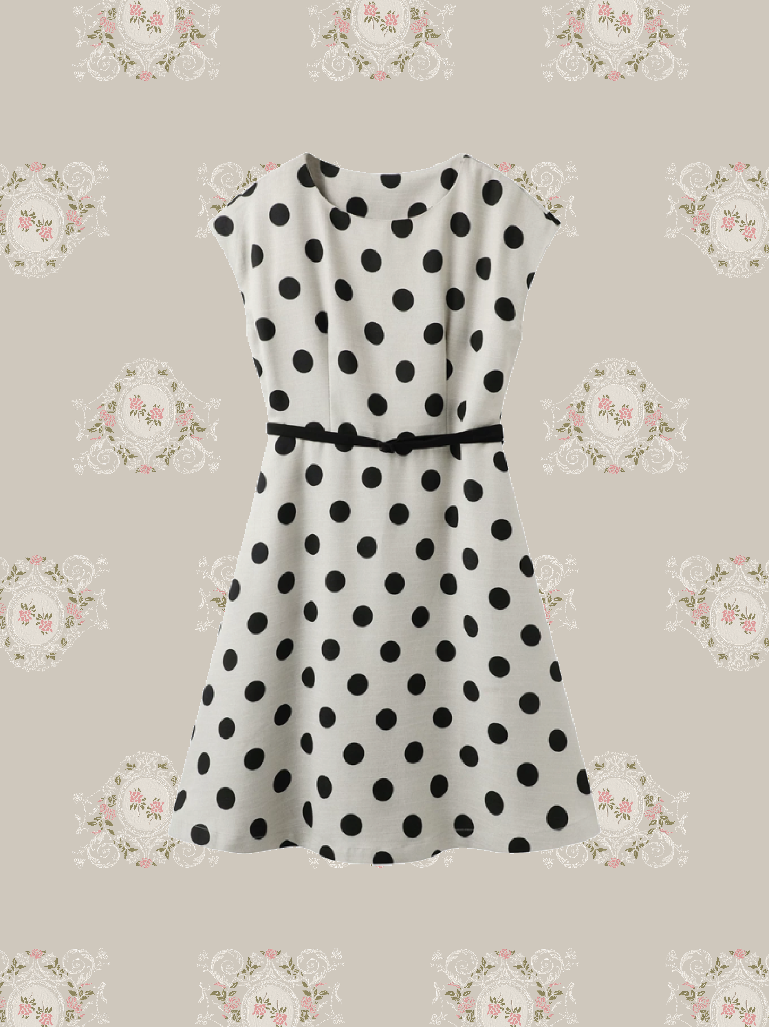 Sleeveless Big Dots One Piece/ノースリーブドット柄ワンピース