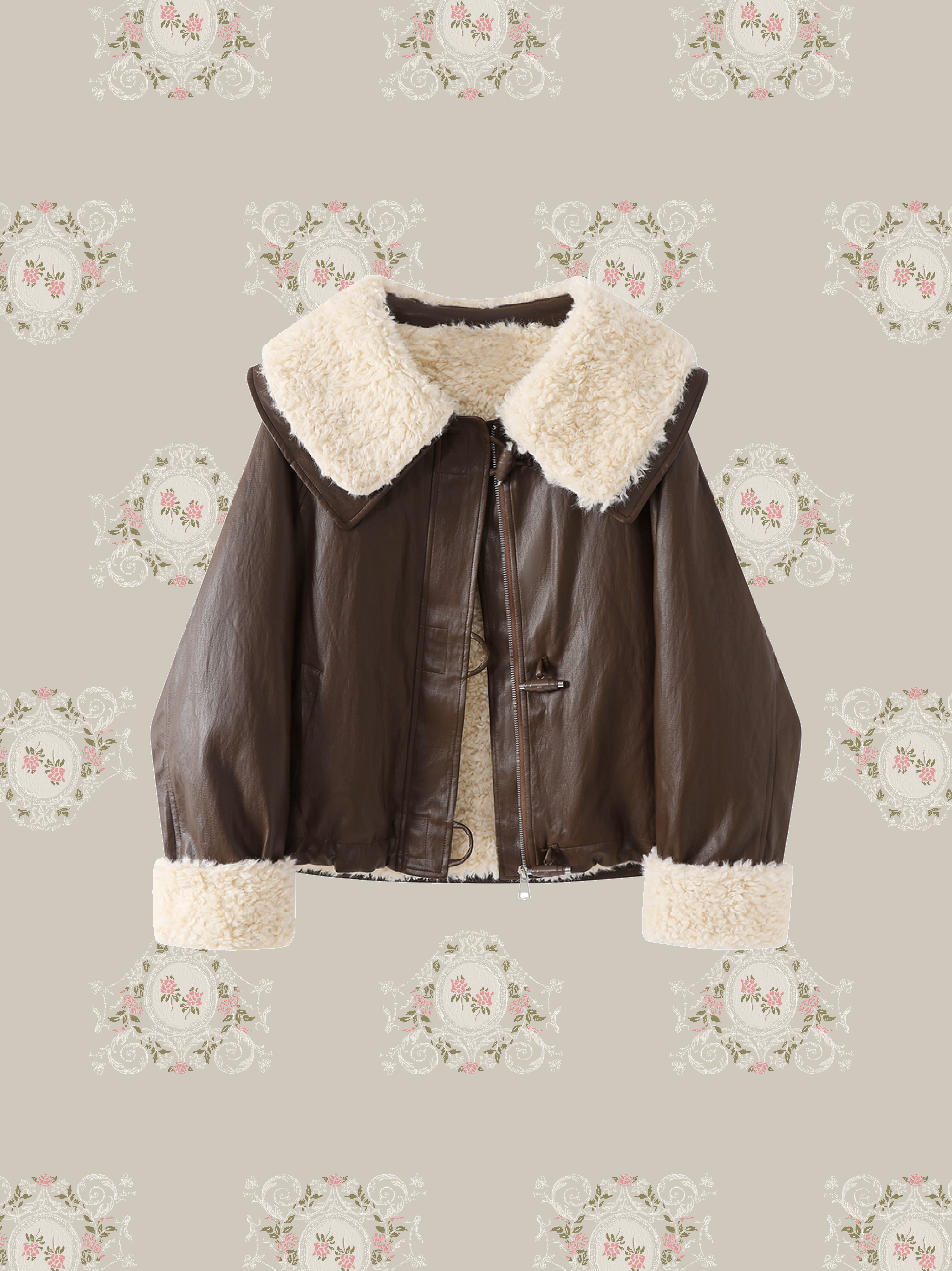 Leather Fluffy Fur Jacket/ふわふわレザーファージャケット