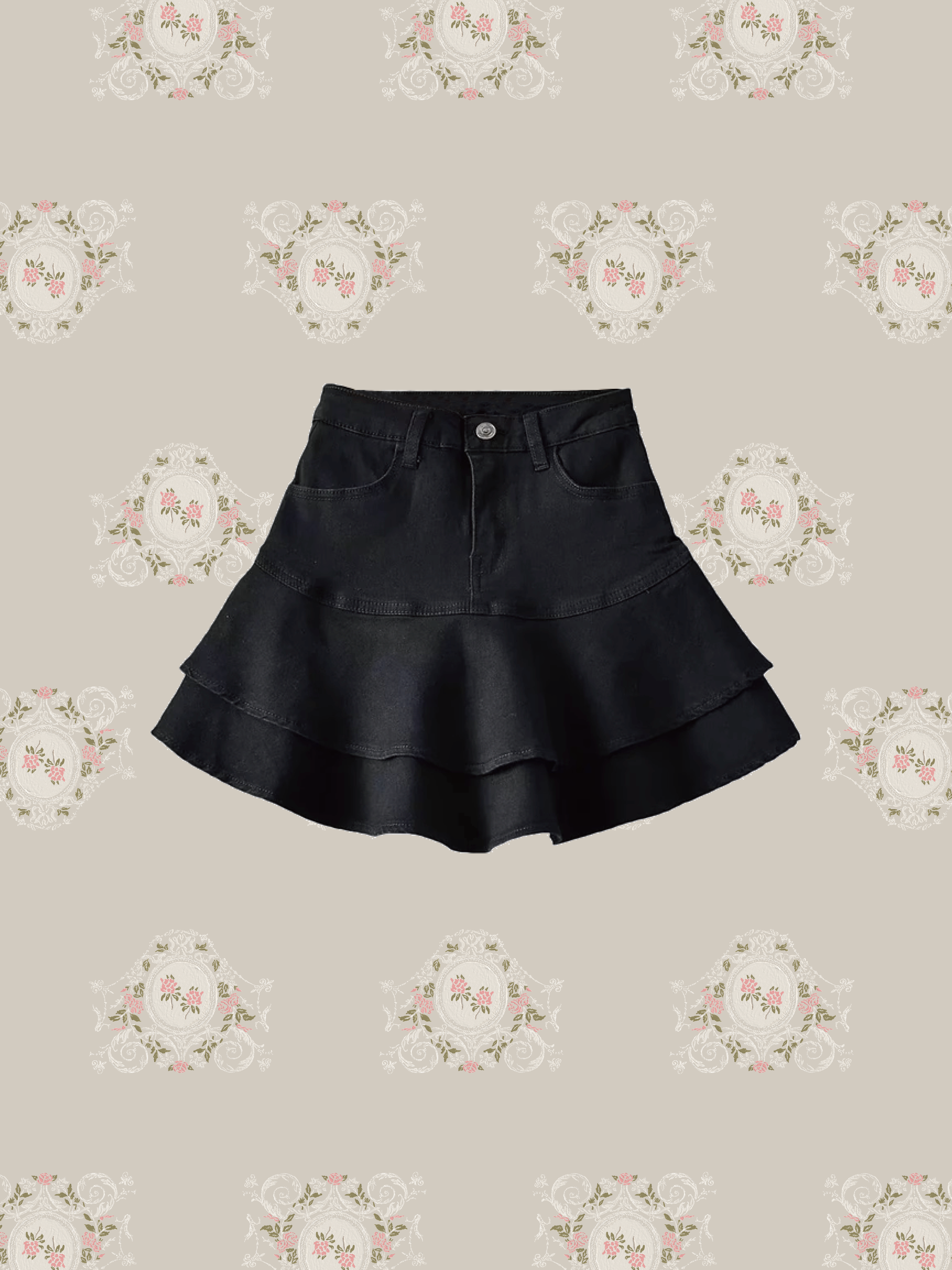 Flare Mini Denim Skirt/フレアミニデニムスカート