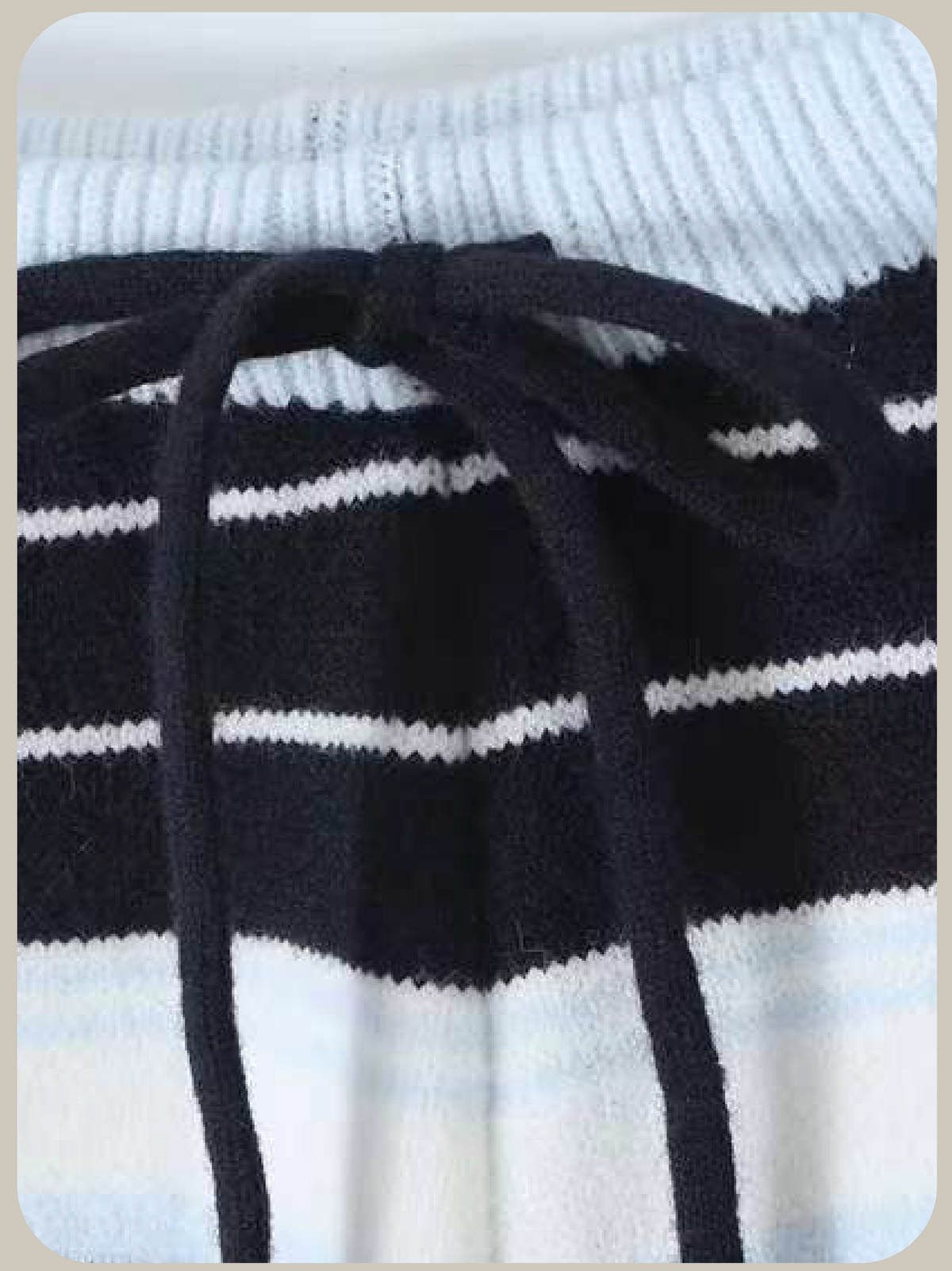 Striped Hooded Cardigan 2 Items Set Up/ボーダー柄フード付きカーディガン2点セット