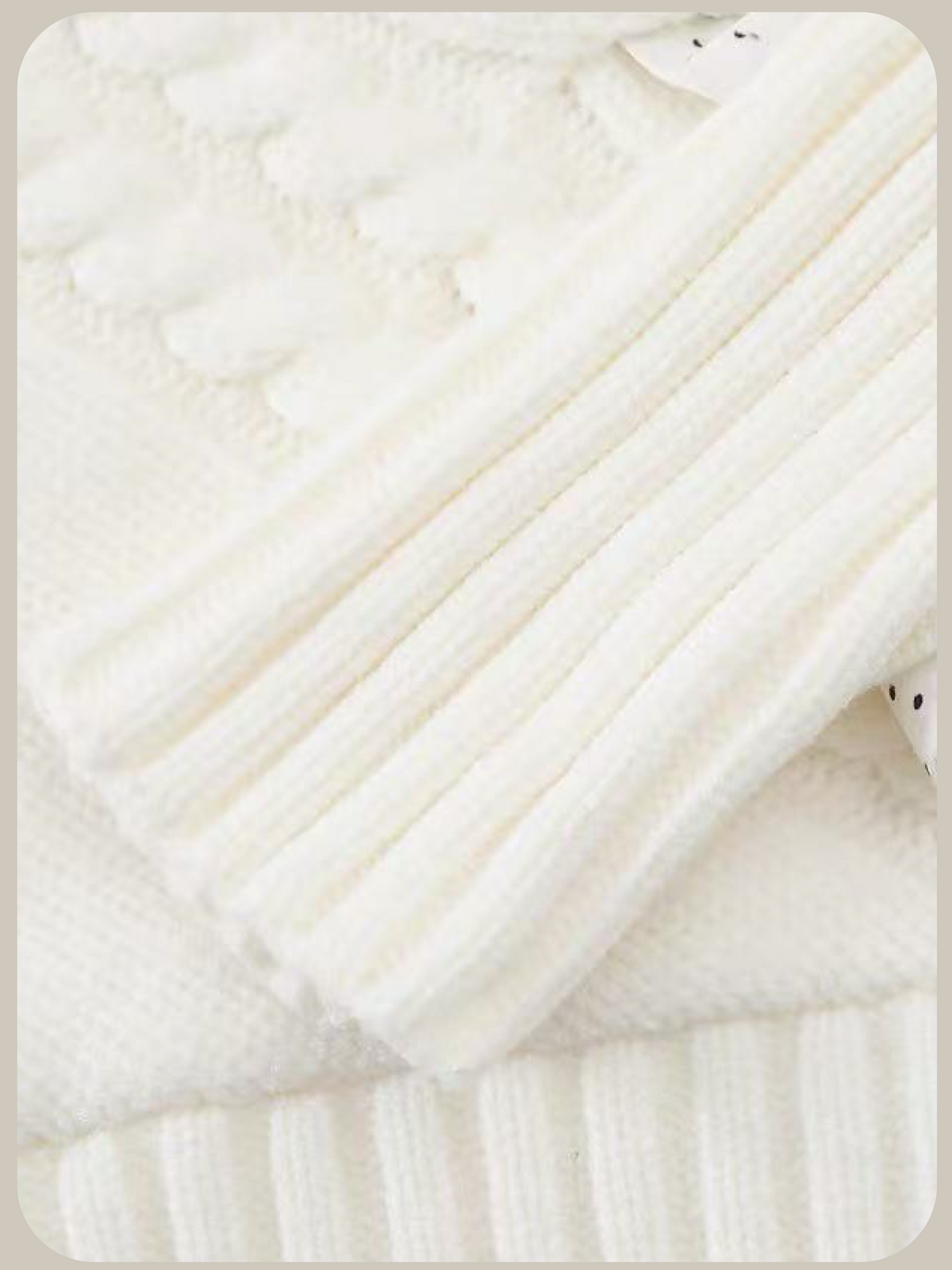 Polka Dot Ribbon Cape Knit/水玉リボン付きニットケープ