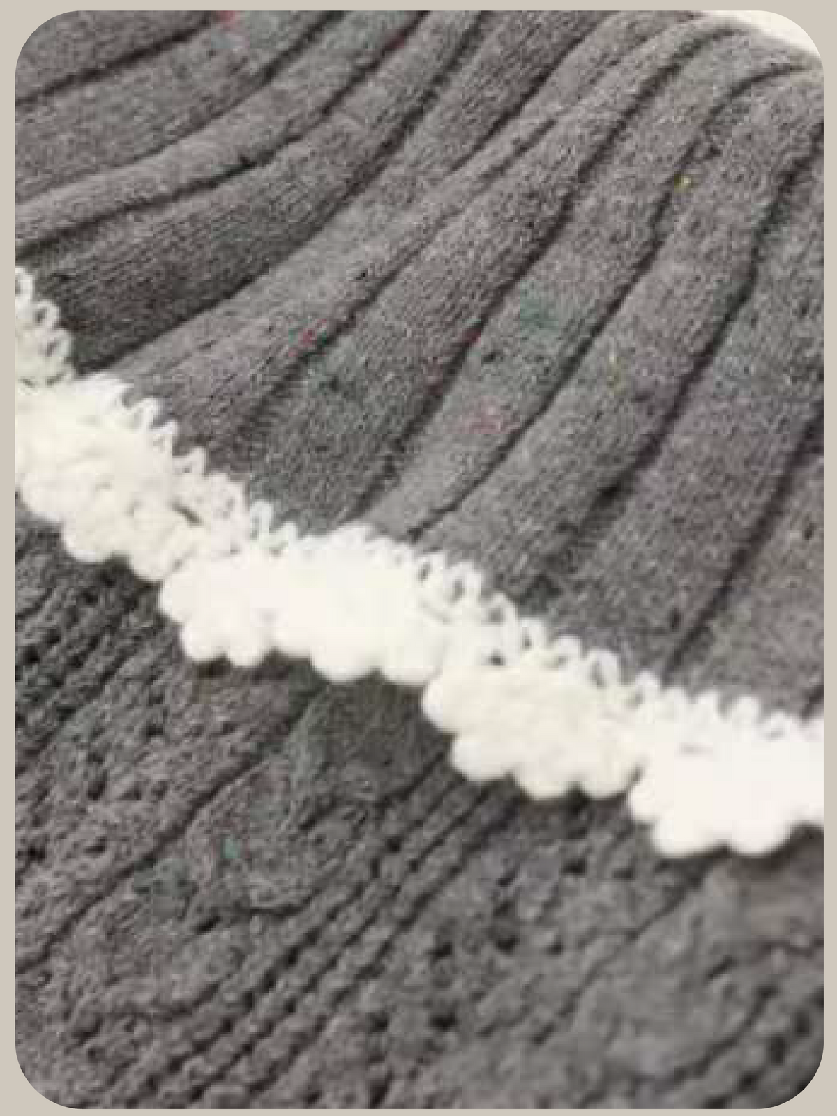Texture Embroidery Scalloped Lace Trim Cardigan/テクスチャー刺繍スカラップレーストリムカーディガン
