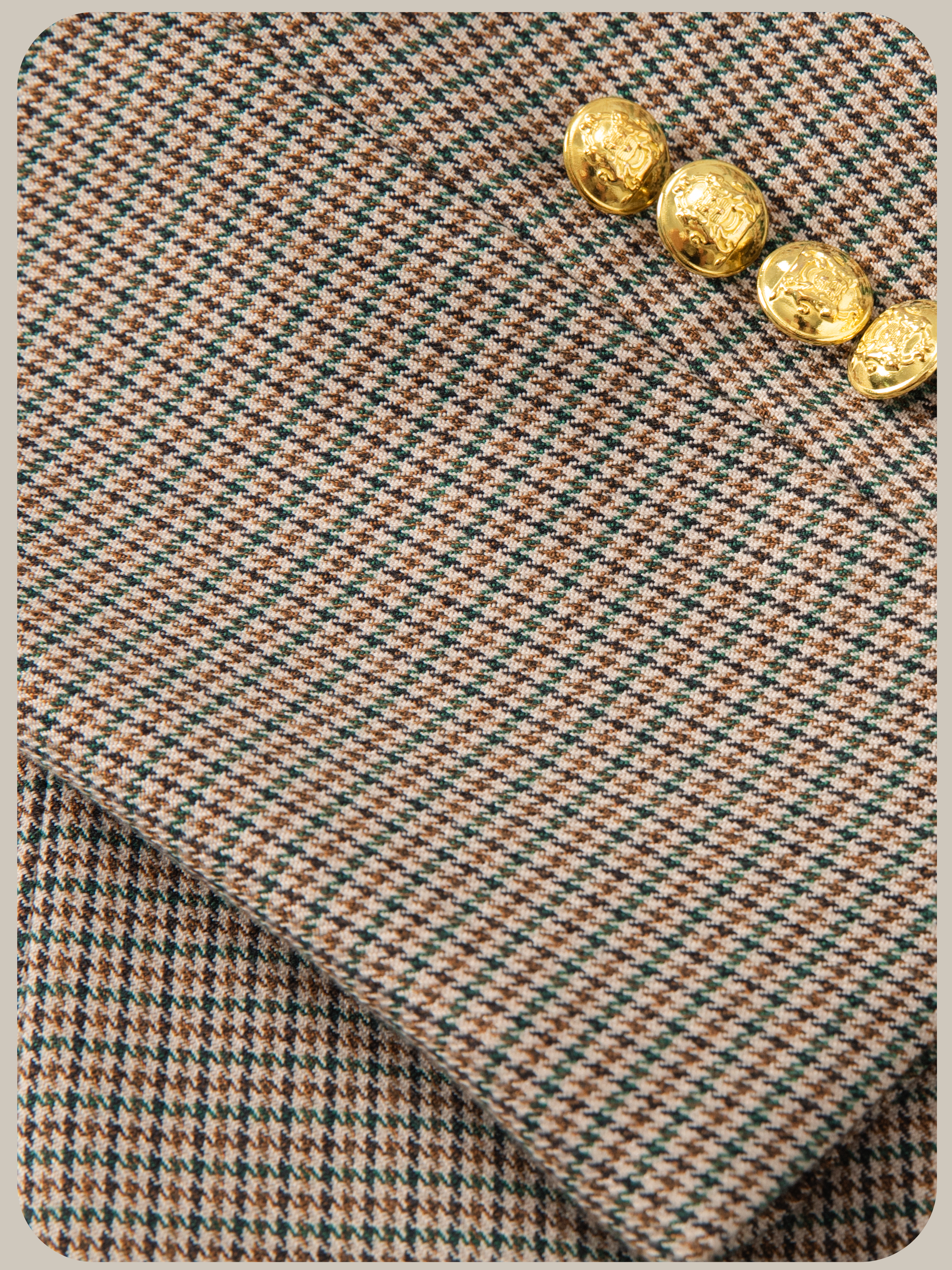 Houndstooth Gold Button Skirt Set-Up