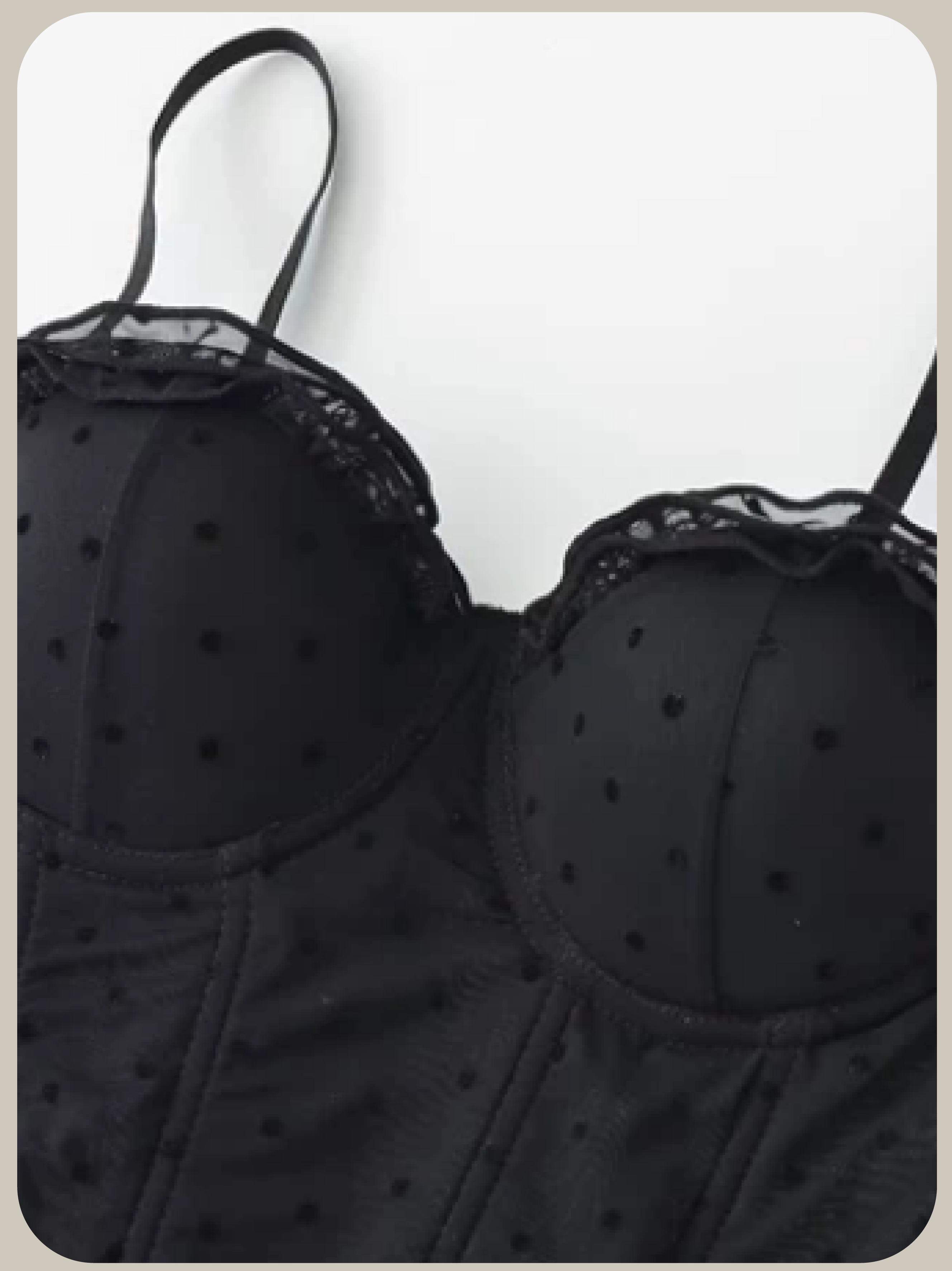 Dots Padded Flare Cami/ドット柄パッド入りフレアキャミソール