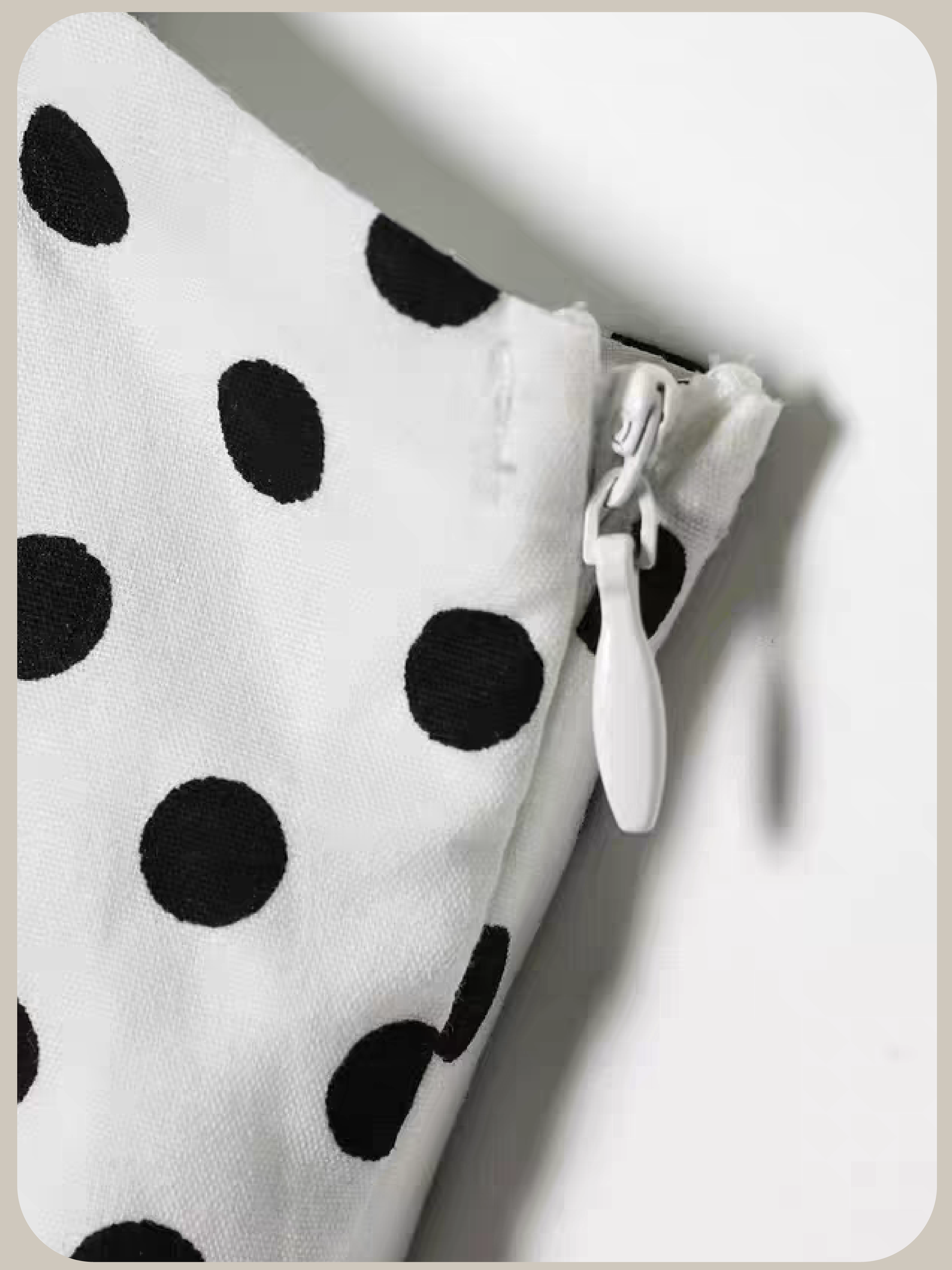 French Square Collar Dot One Piece/フレンチスクエアカラー ドット柄ワンピース