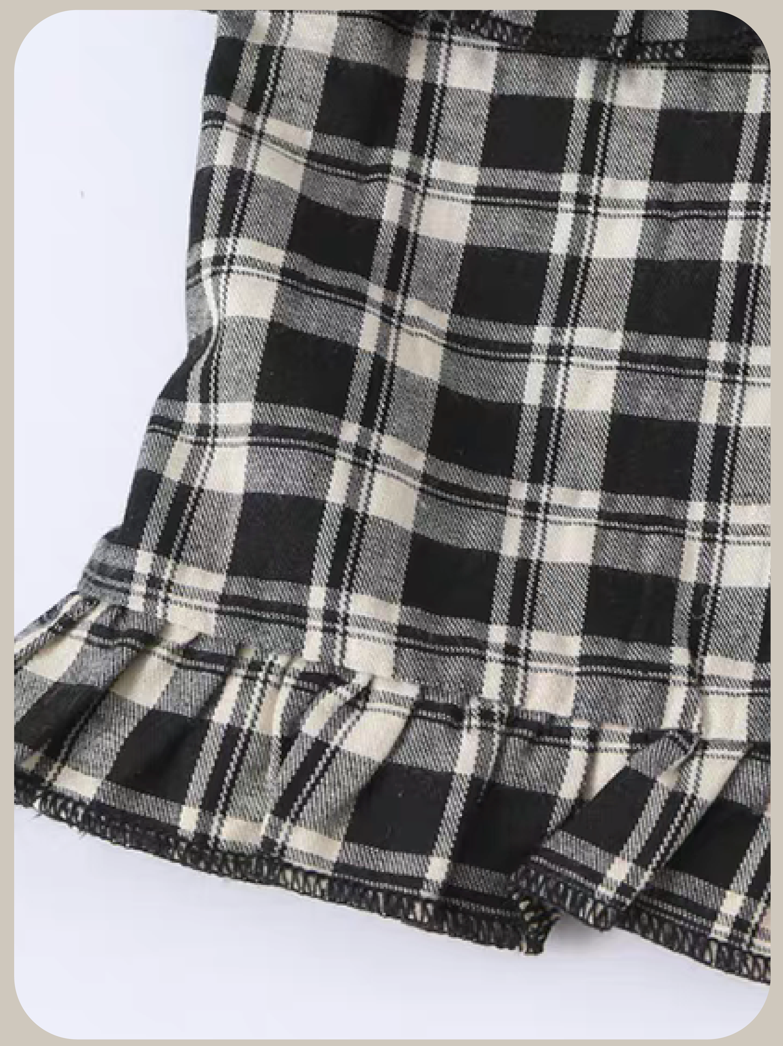 Lace Trim Plaid Bow Top/レーストリムチェック柄リボントップス