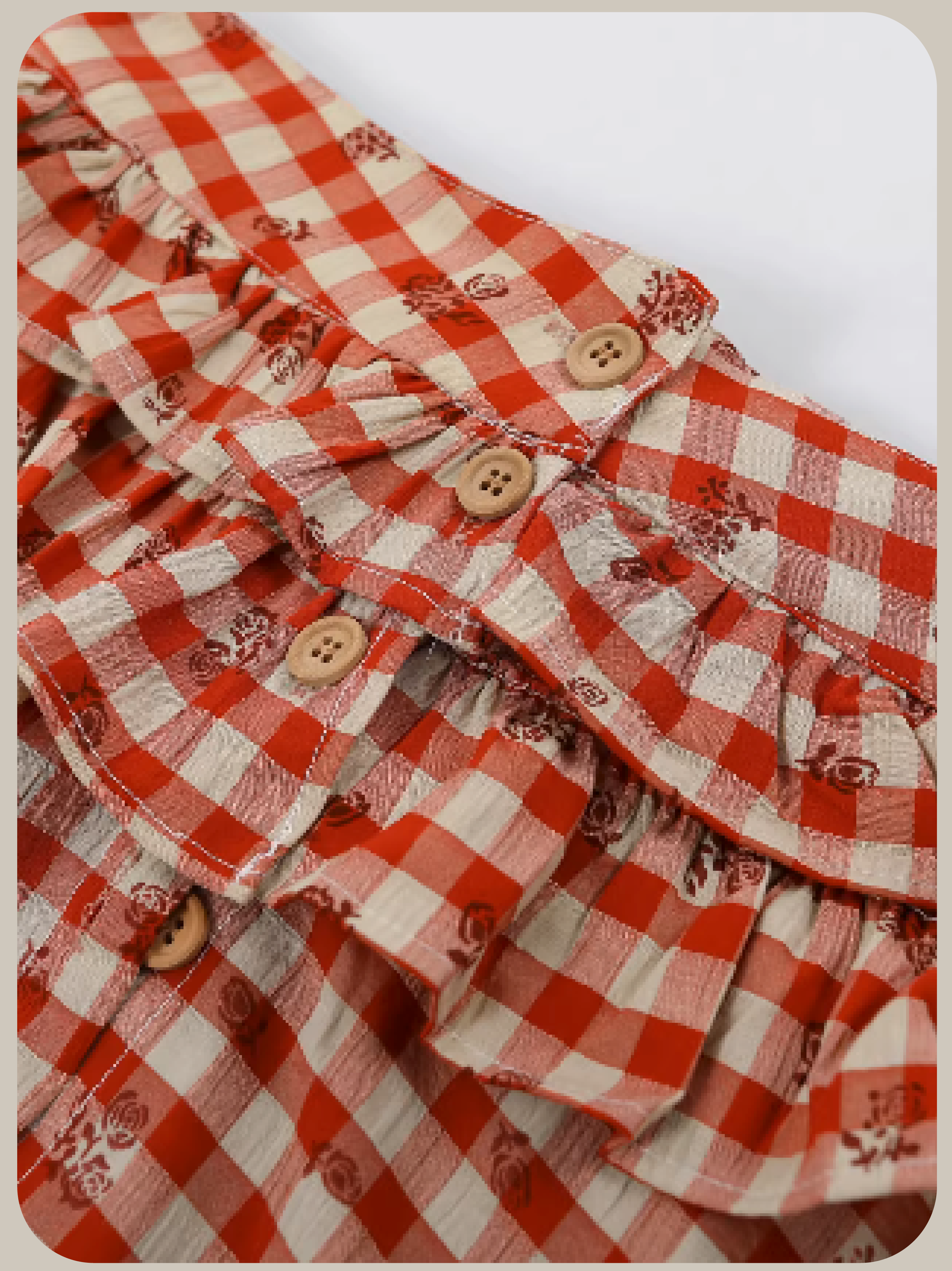 Sweet Ruffle Vichy Check Set Up/スイートフリルヴィシーチェックセットアップ