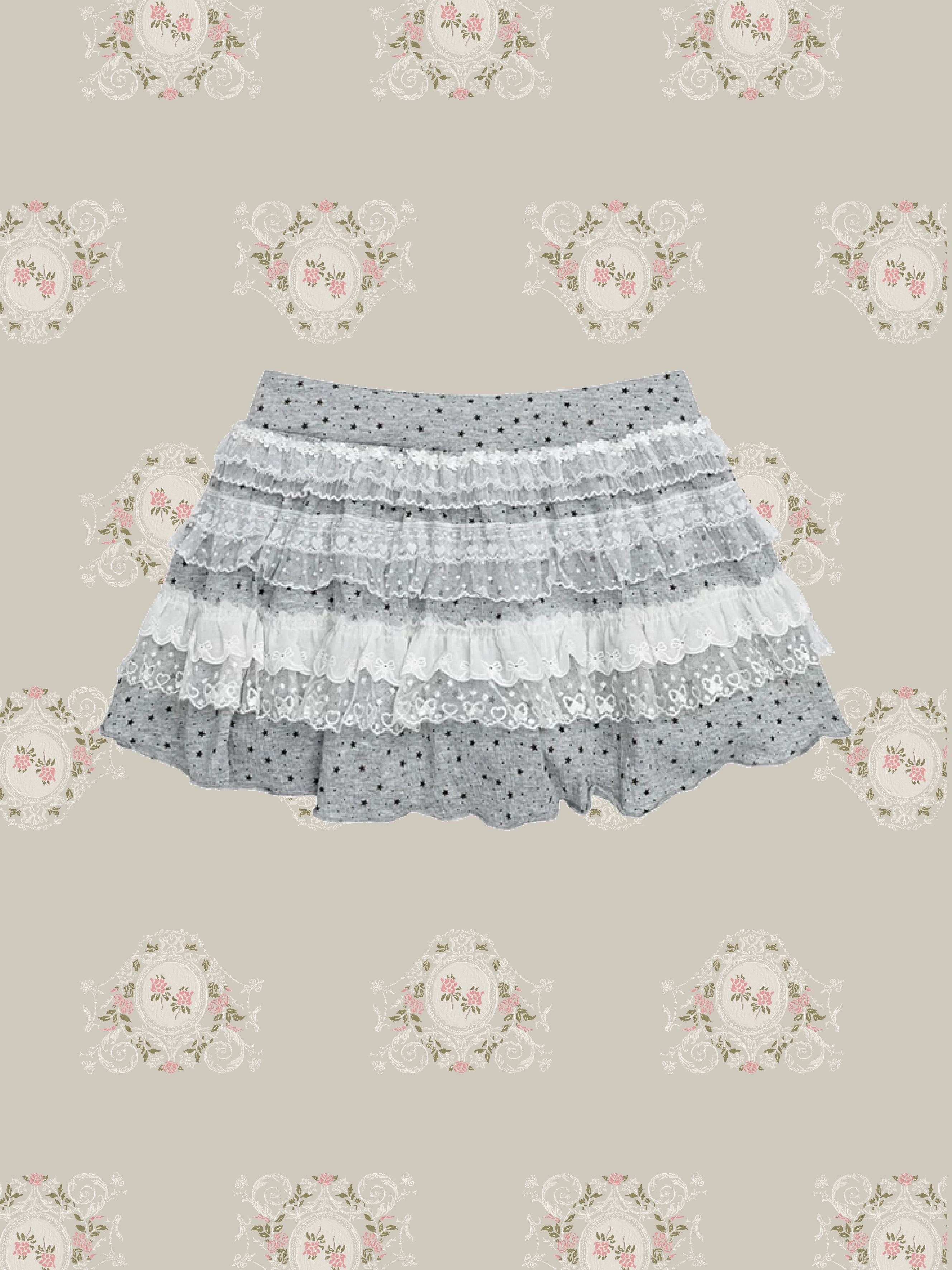 Sweet Layer Dot Lace Mini Skirt/スイートレイヤードットレースミニスカート