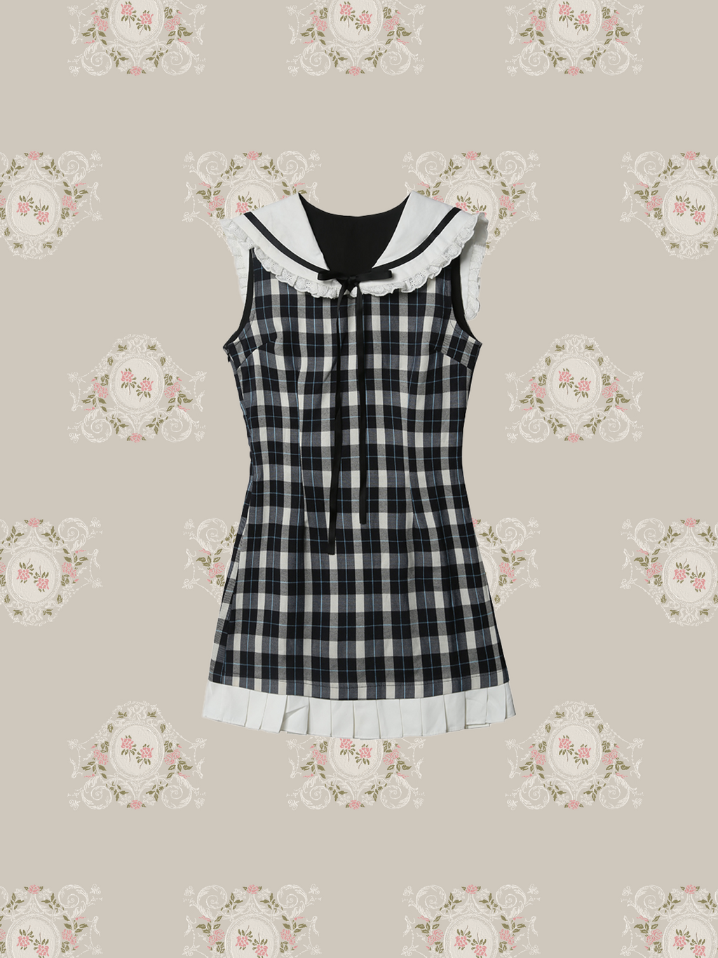 Sailor Collar Plaid Sweet Dress/セーラーカラーチェック柄スウィート
