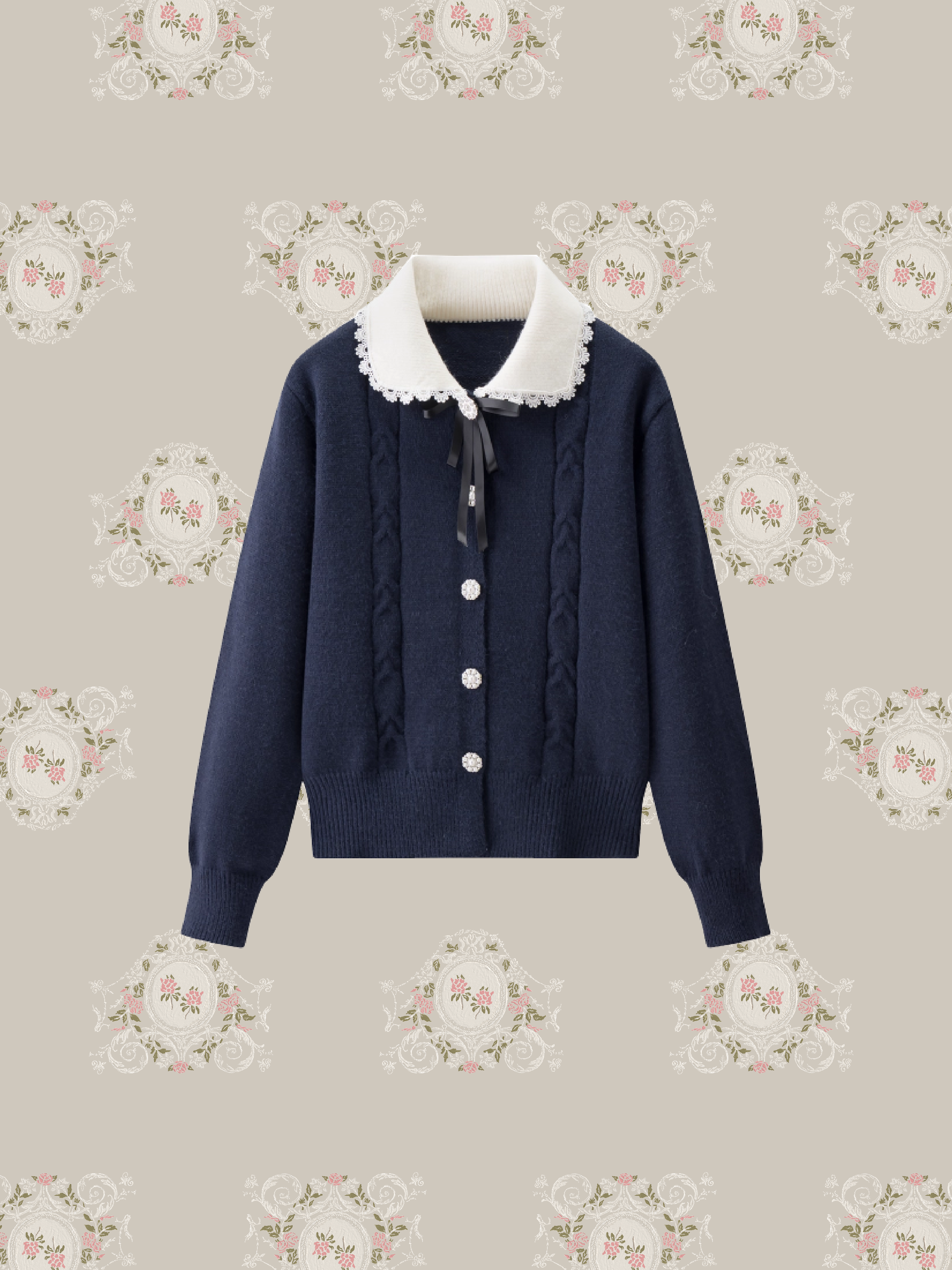 Pearl Button Sweet Rib Cardigan/パールボタン スイートリブカーディガン