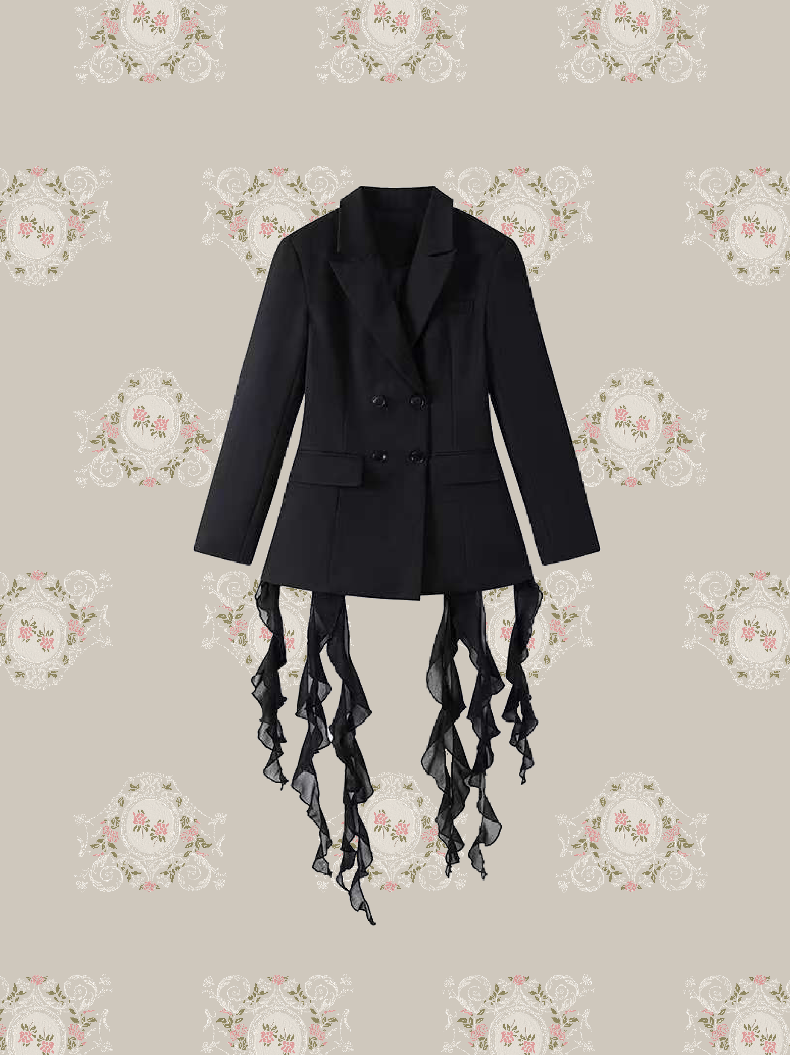 Mesh Deco Waisted Jacket/メッシュデコウエストジャケット