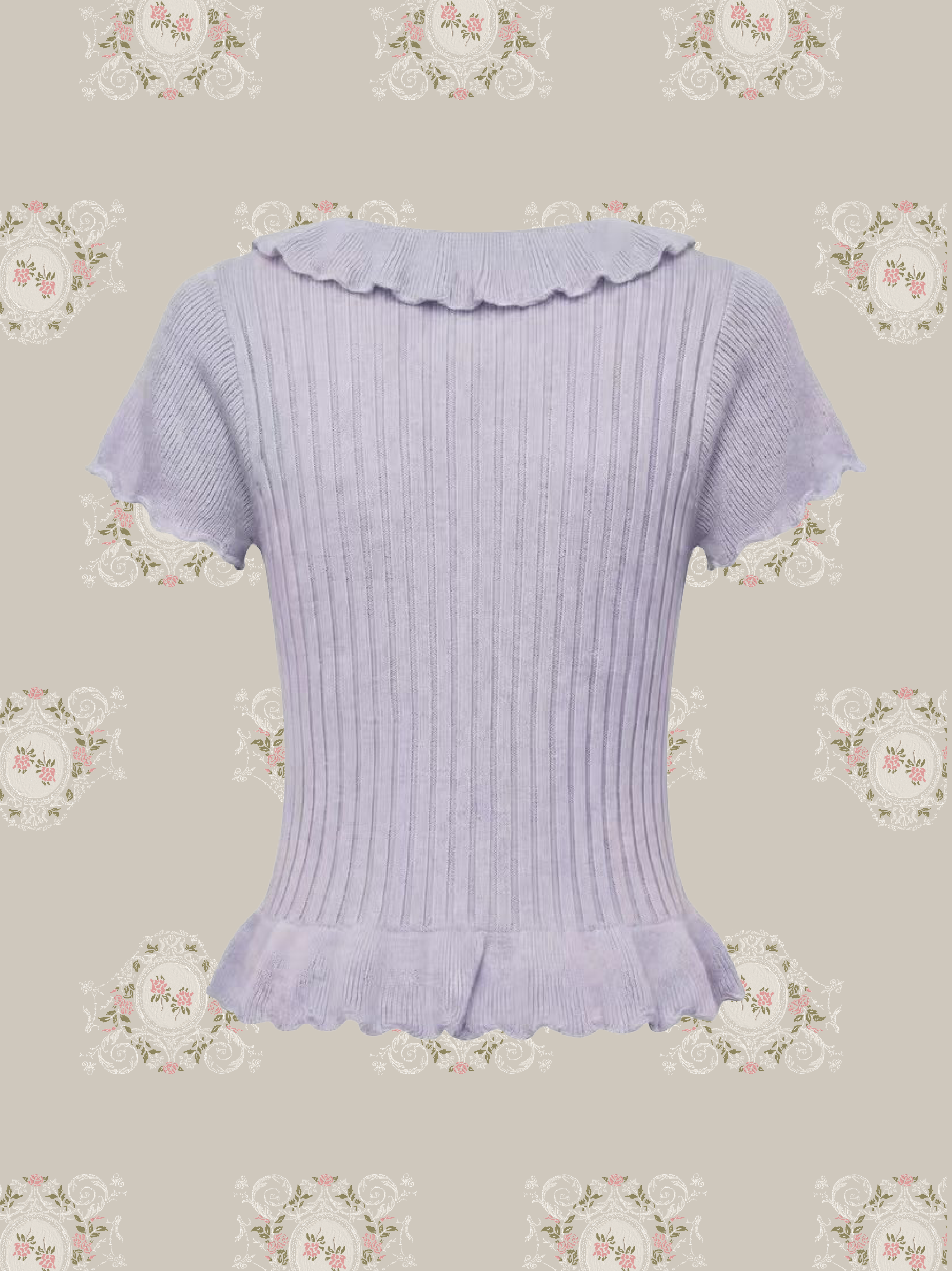 Bloom Beaded Ruffle Knit Top/ブルーム ビーズラッフルニットトップス