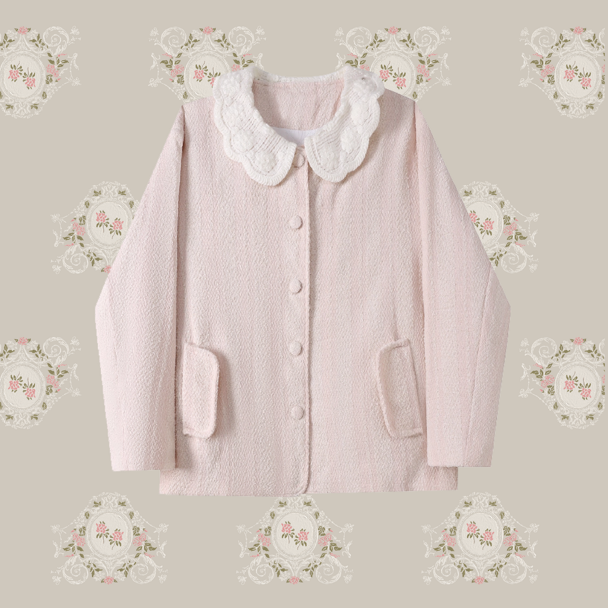 Pink Motif Fluffy Jacket/ピンクモチーフふわふわジャケット