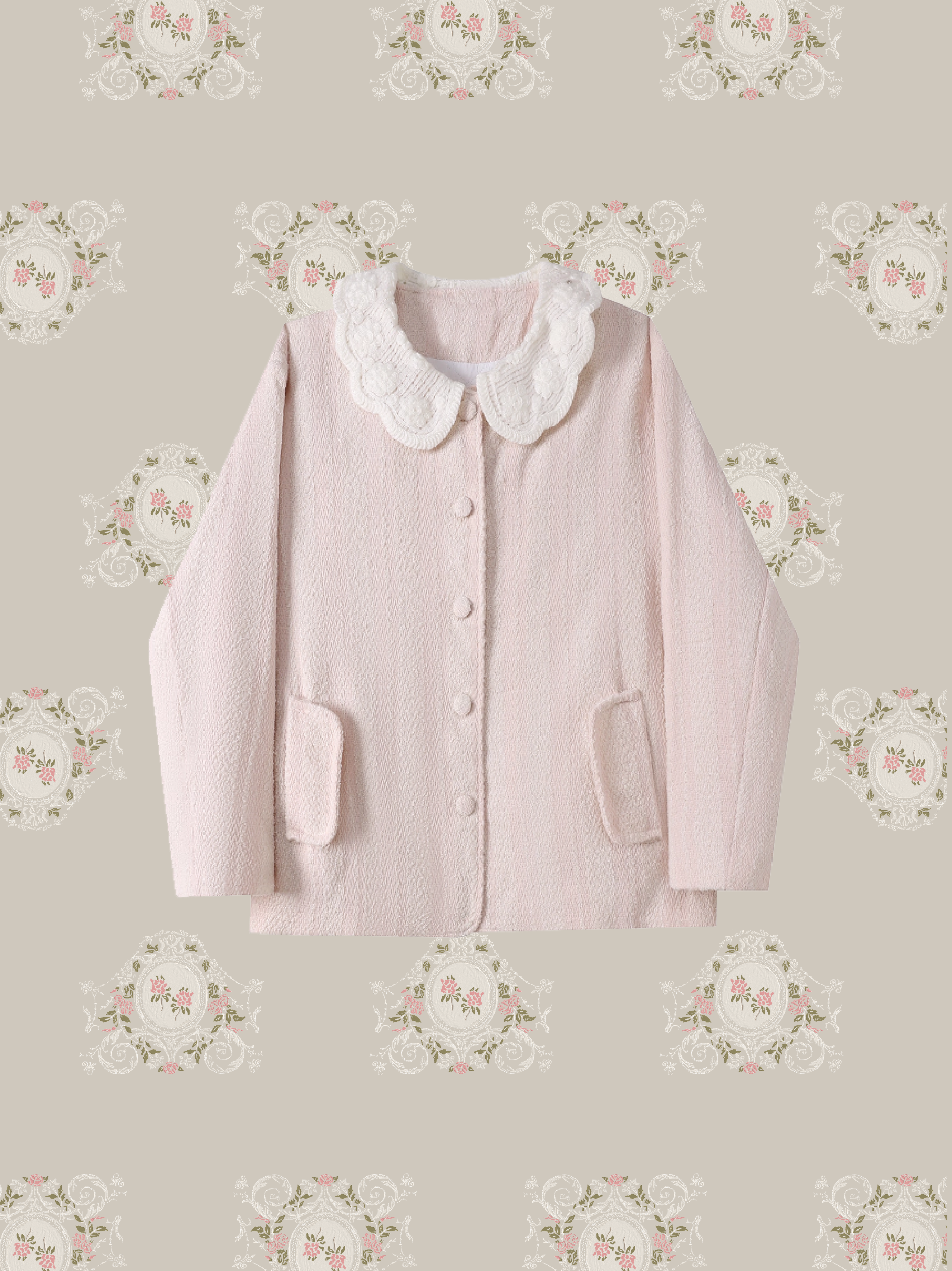 Pink Motif Fluffy Jacket/ピンクモチーフふわふわジャケット