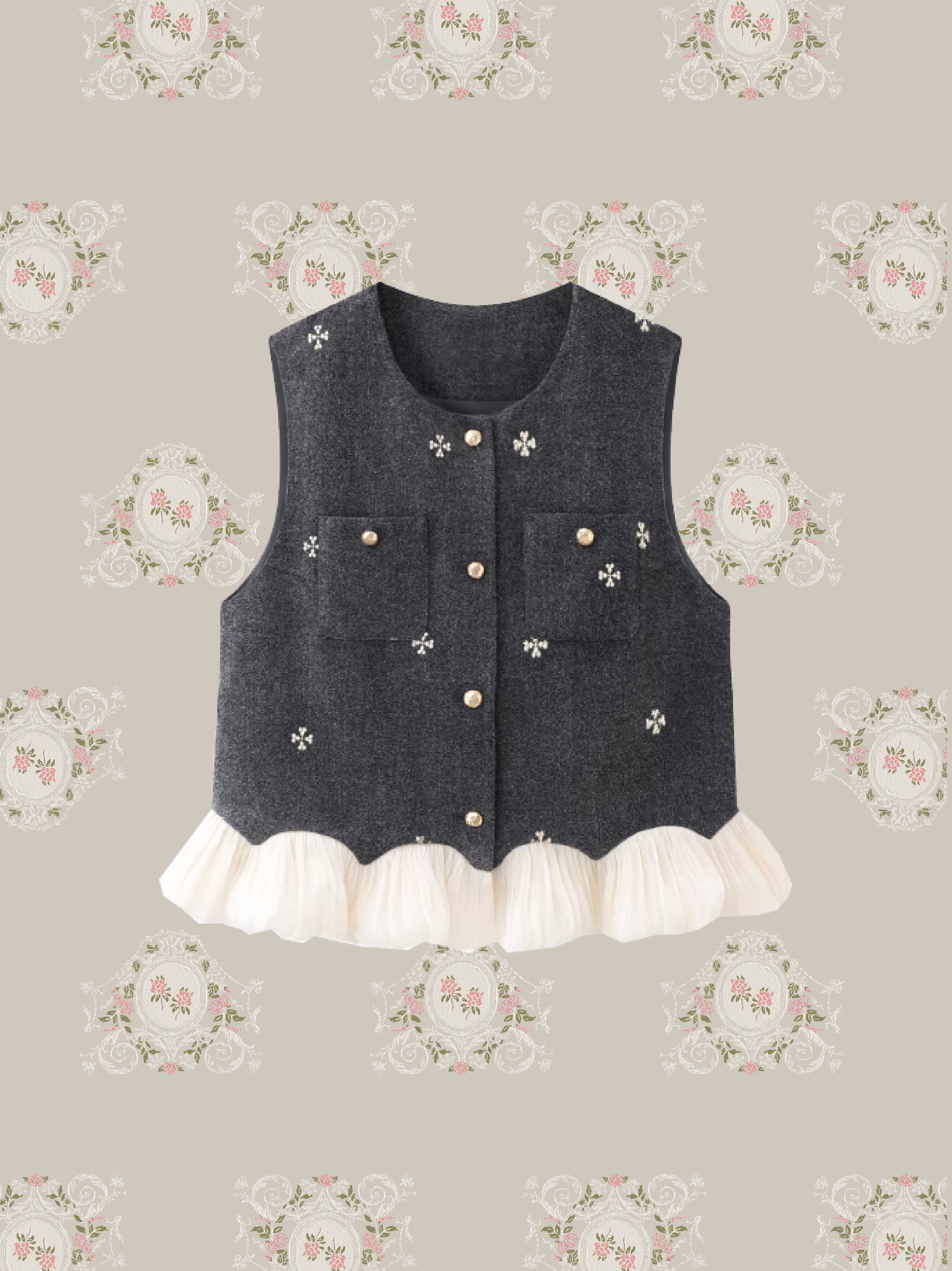 Texture Embroidery Skirt Set Up/テクスチャー刺繍スカートセットアップ