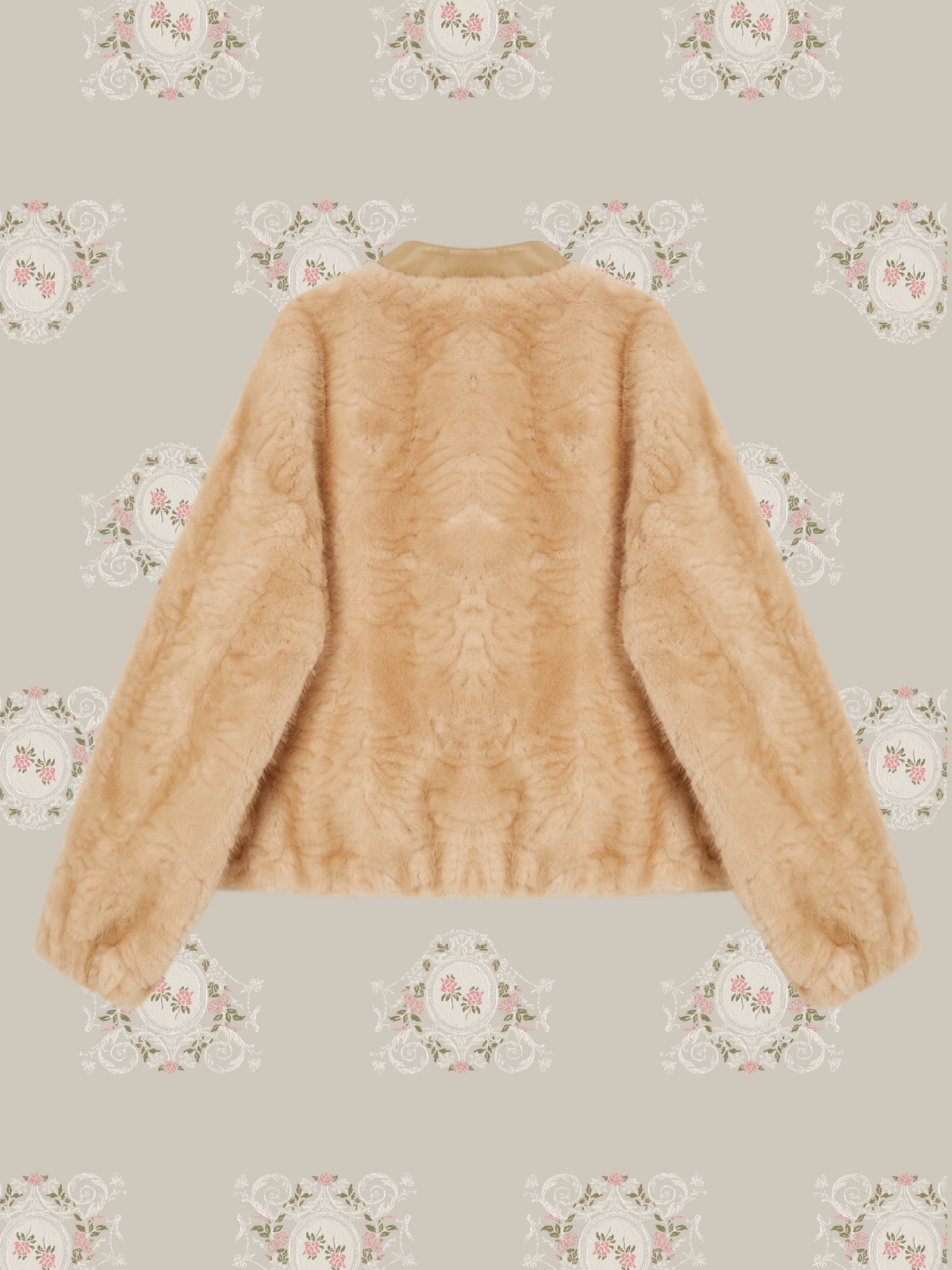 Cropped Bow Faux Fur Coat/ボウ付きフェイクファーコート