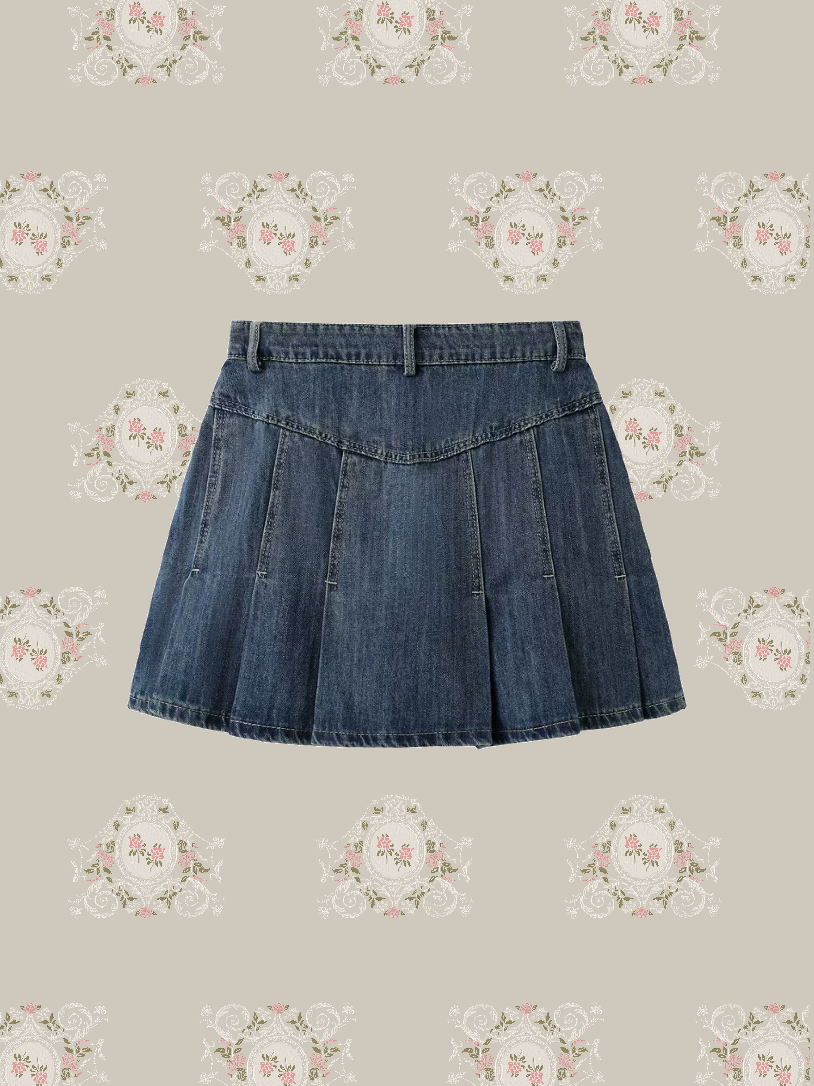 Classic Pleats Denim Skirt/クラシックプリーツデニムスカート