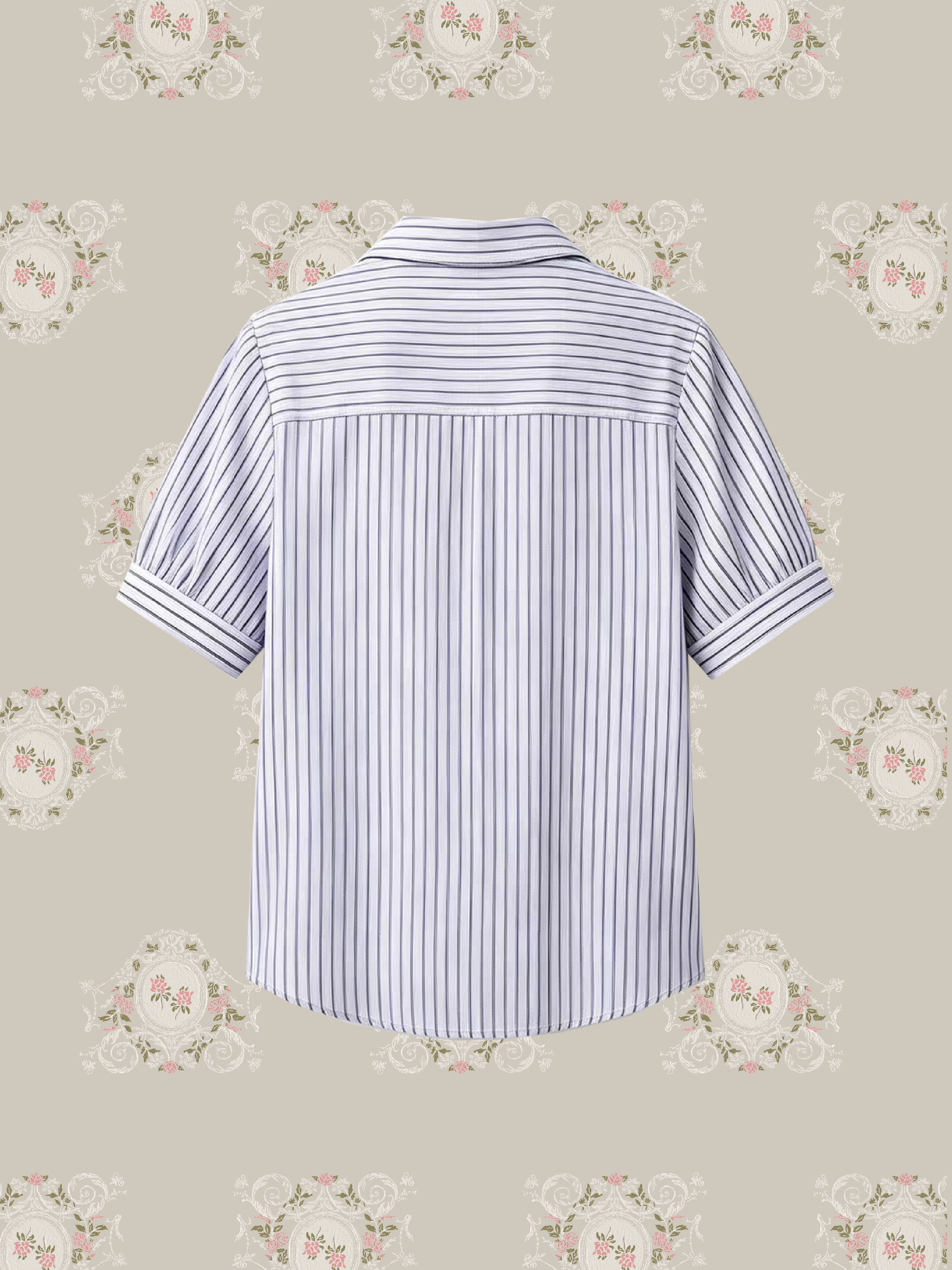 Asymmetry Stripe Button Shirt/アシンメトリーストライプボタンシャツ