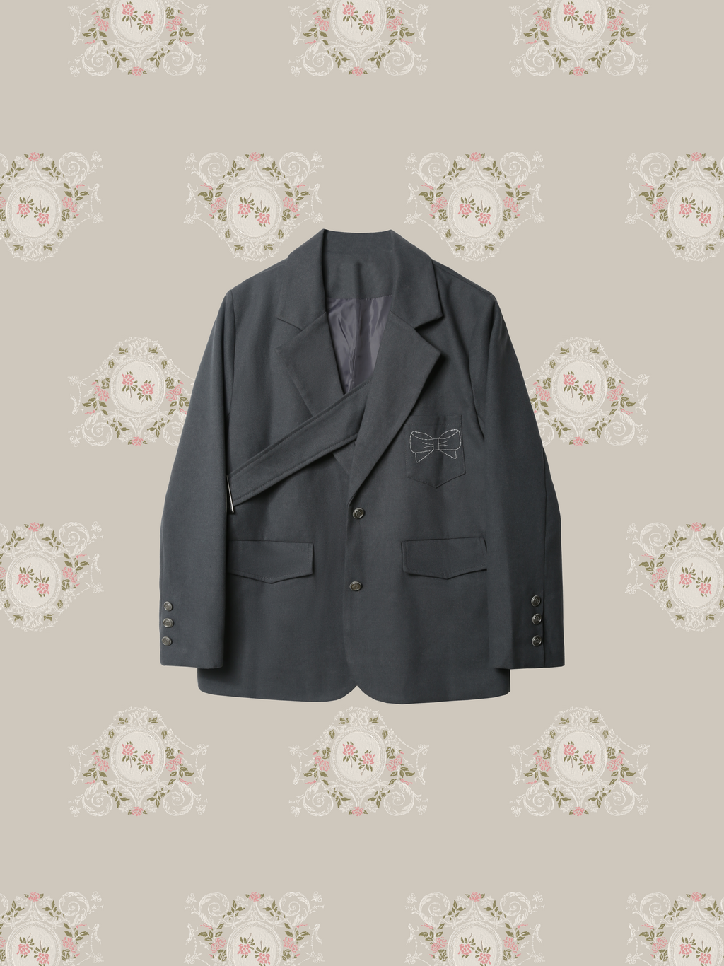 【美品】COLUMN コラム　ラップデザインジャケット　Vネック　ベージュ　36 petitlppzozo___1_9277bcca-6c29