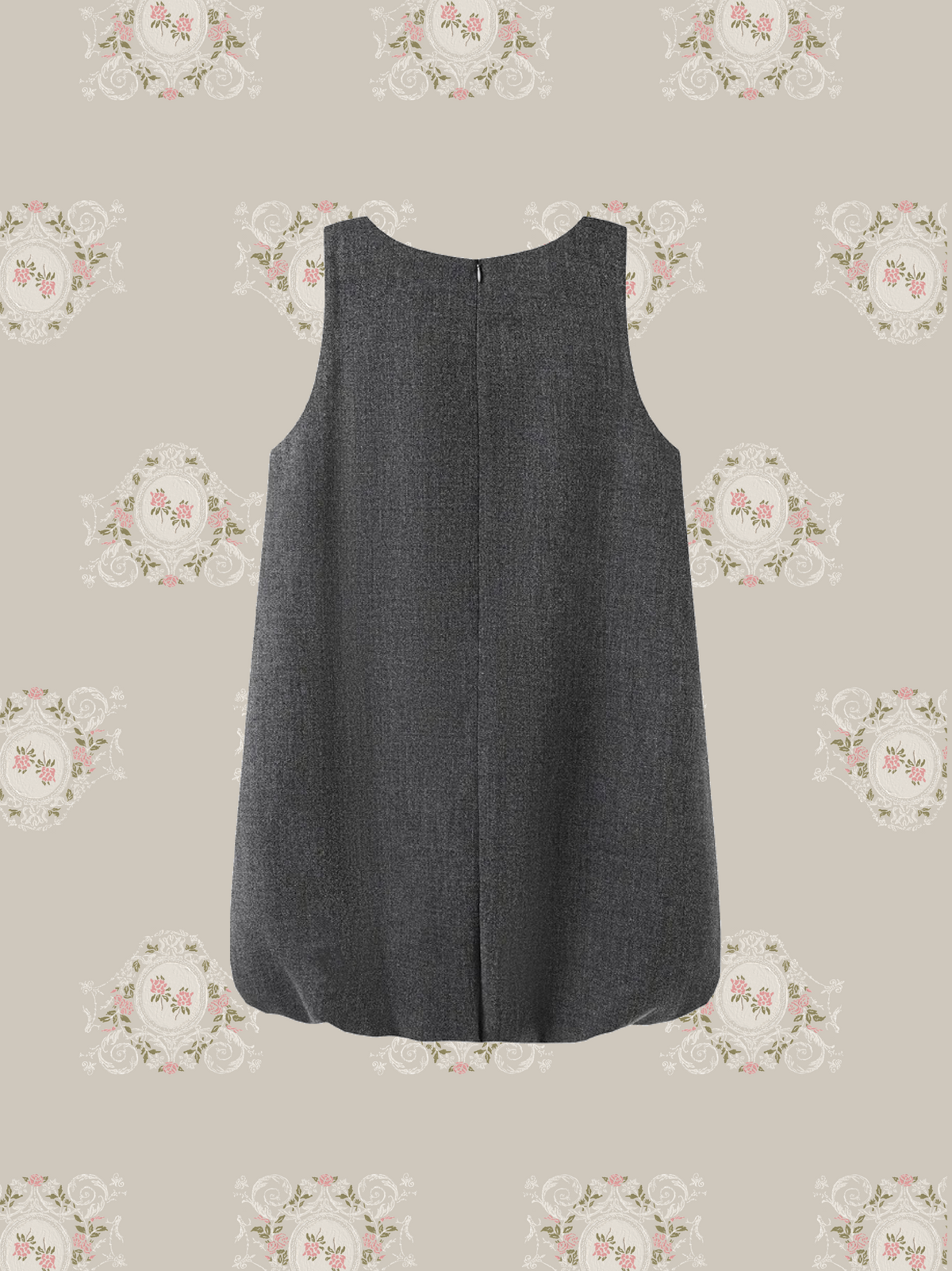 French Square Collar Bubble Pinafore Dress/フレンチスクエアネックバブルピナフォアドレス