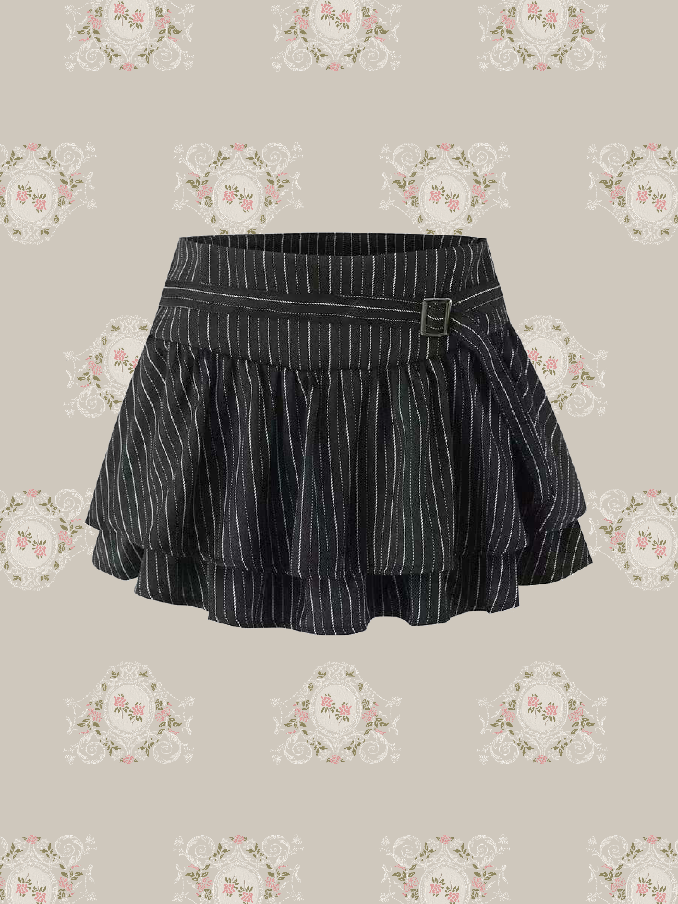 Striped Tiered Mini Skirt/ストライプ柄ティアードミニスカート