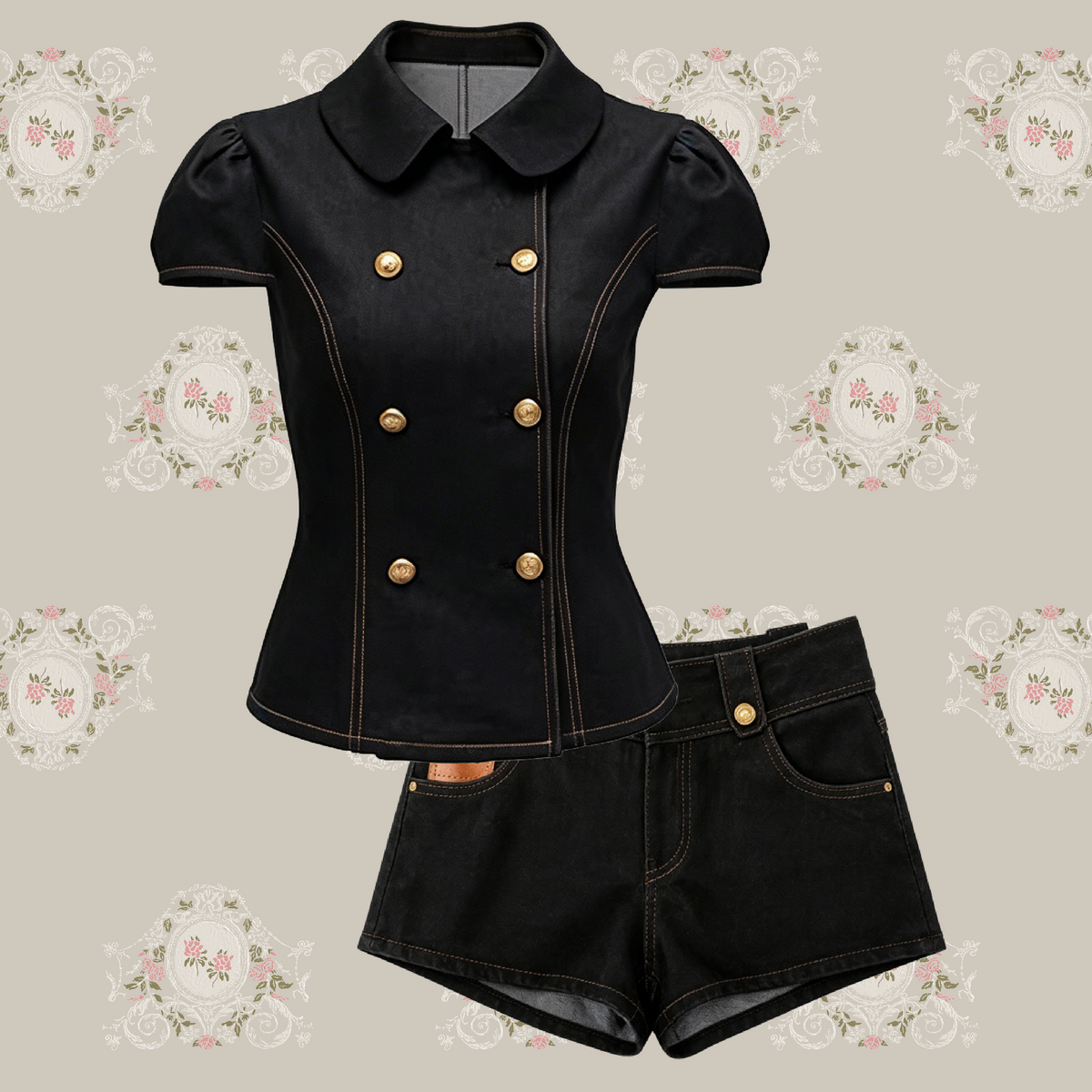 Double Breasted Denim Set Up/ダブルブレストデニムセットアップ