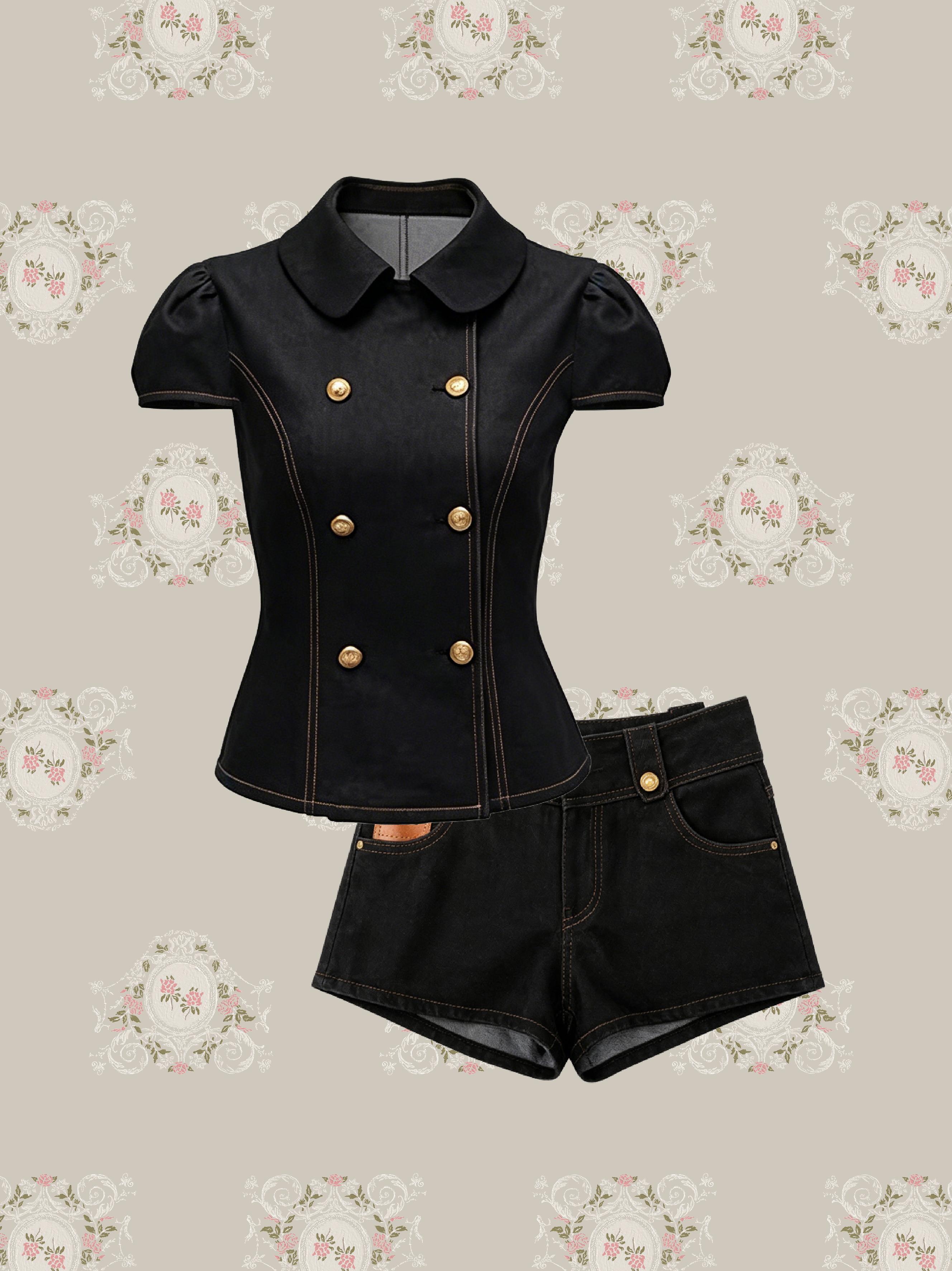 Double Breasted Denim Set Up/ダブルブレストデニムセットアップ