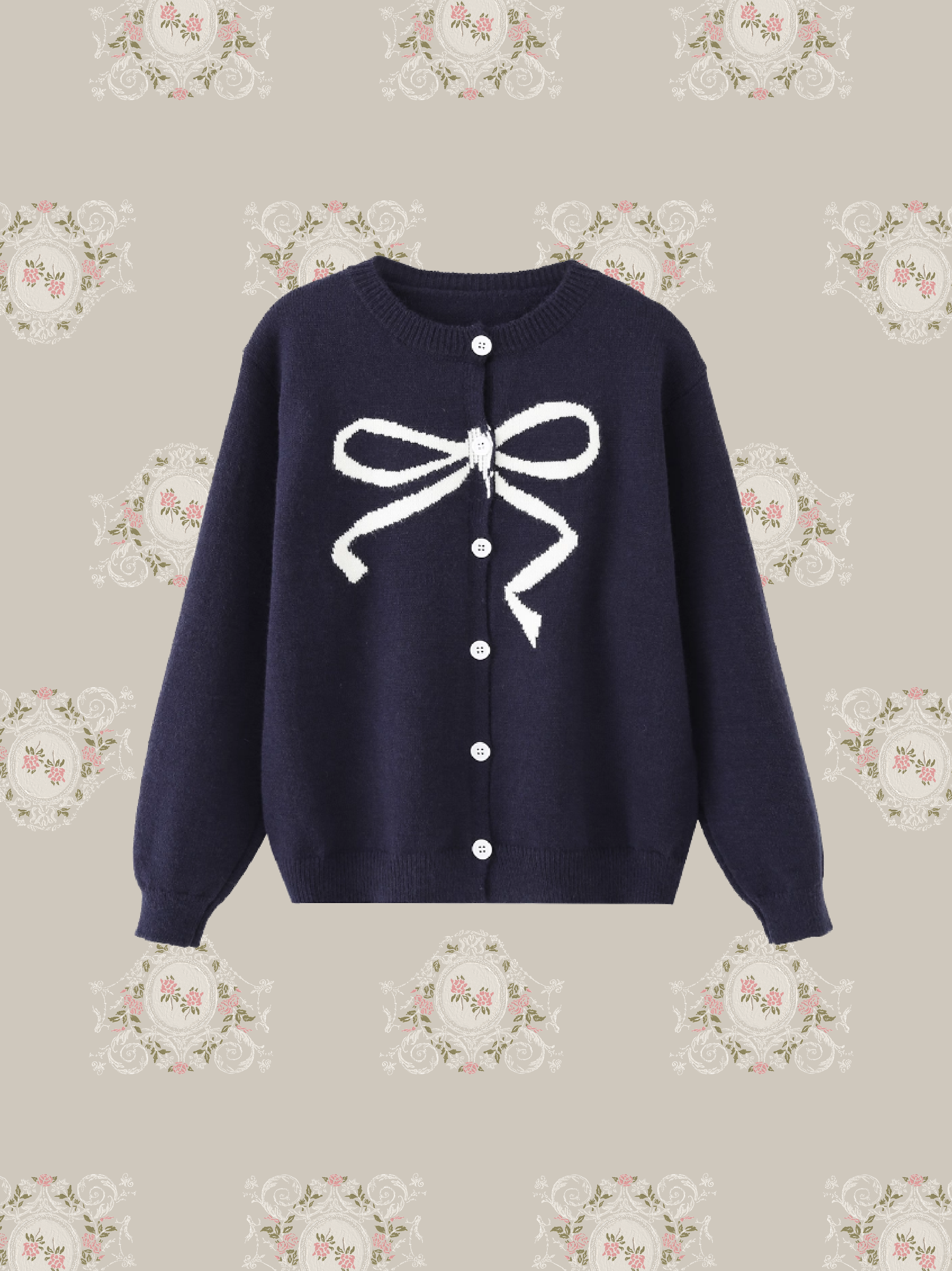 LA POMME petit リボンレースパイピングカーディガン Ribbon Lace Piping Cardigan/リボンレースパイピングカーディガン