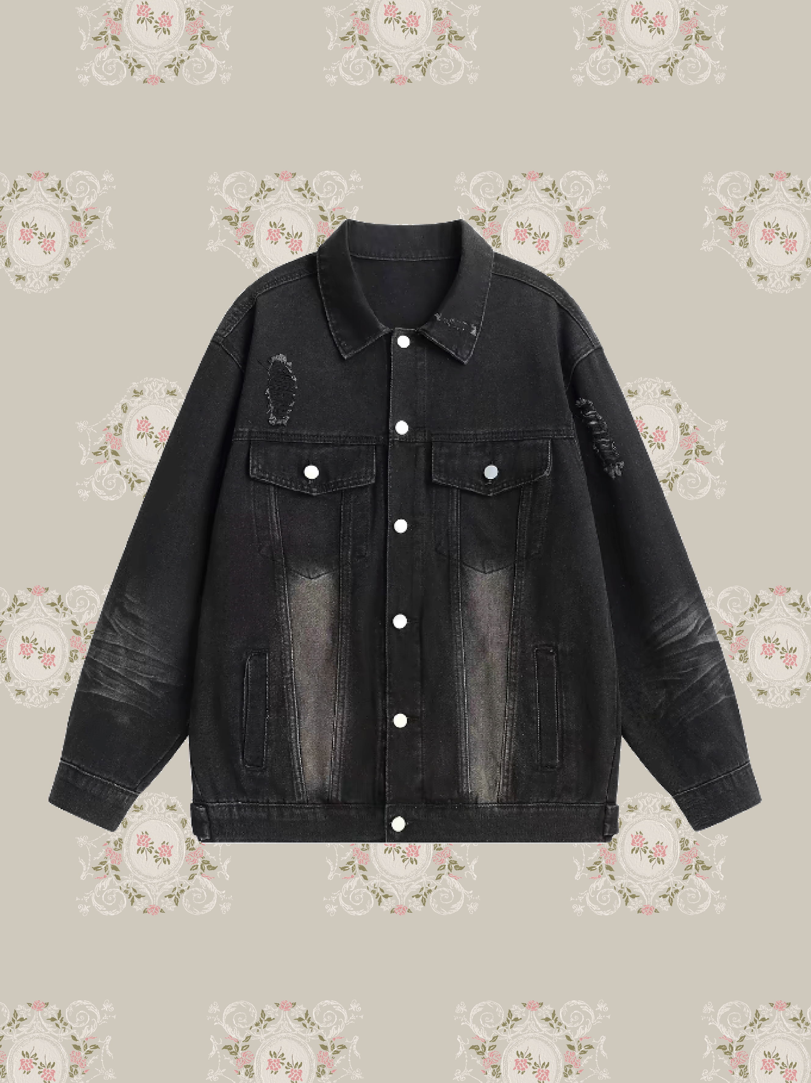 Gradient Broken Denim Jacket/グラデーションブロークンデニムジャケット