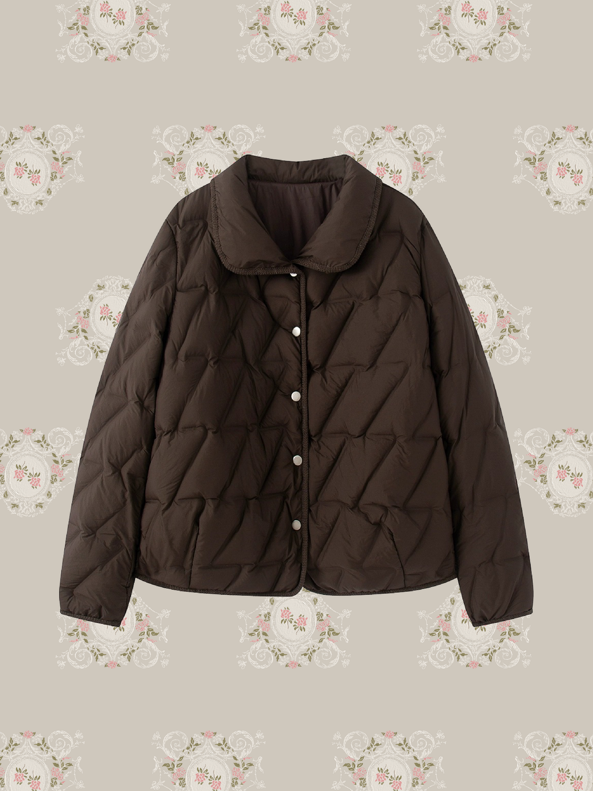 Diamond Quilted Collared Down Jacket/ダイヤモンドキルト襟付きダウンジャケット