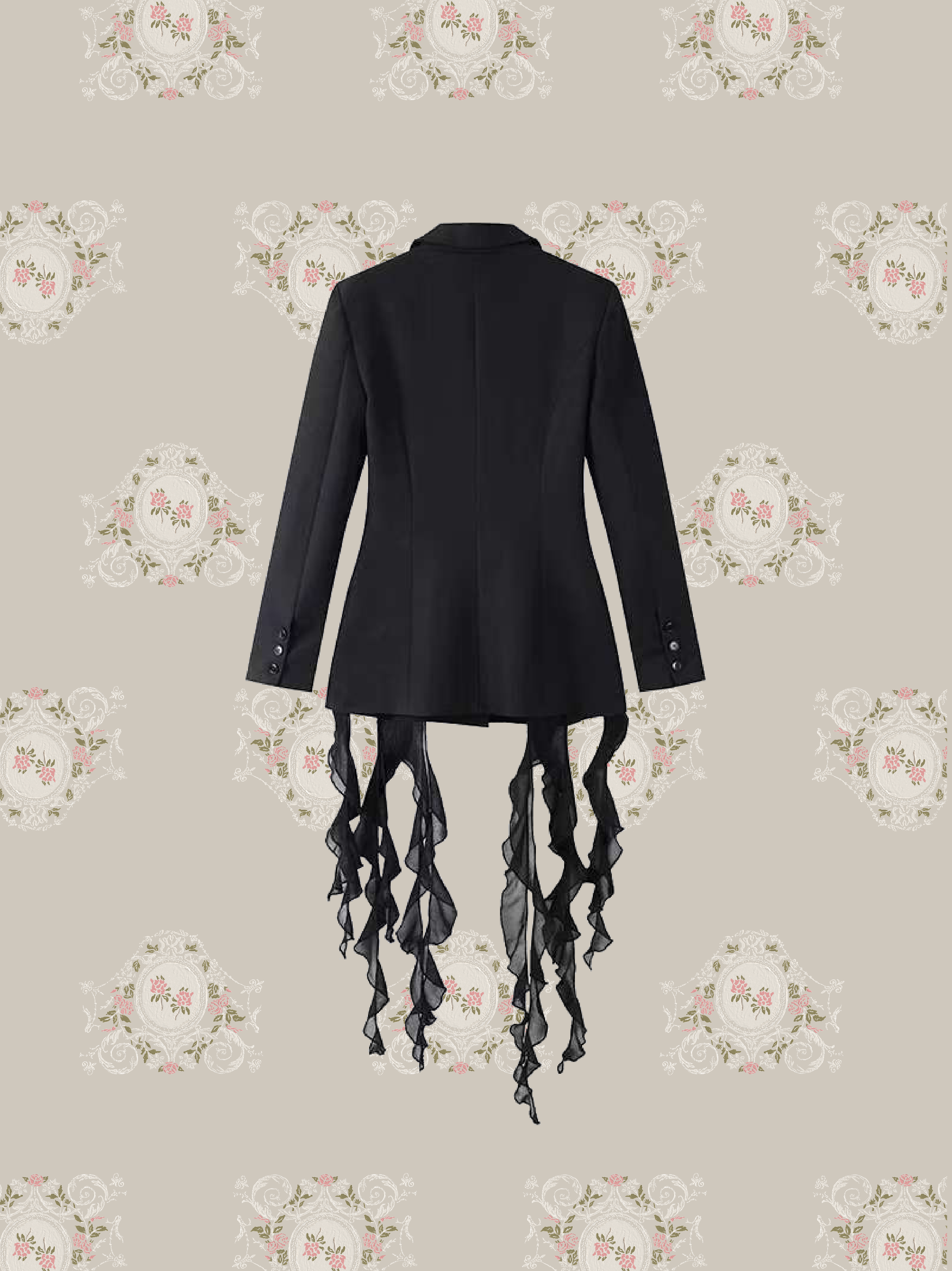 Mesh Deco Waisted Jacket/メッシュデコウエストジャケット