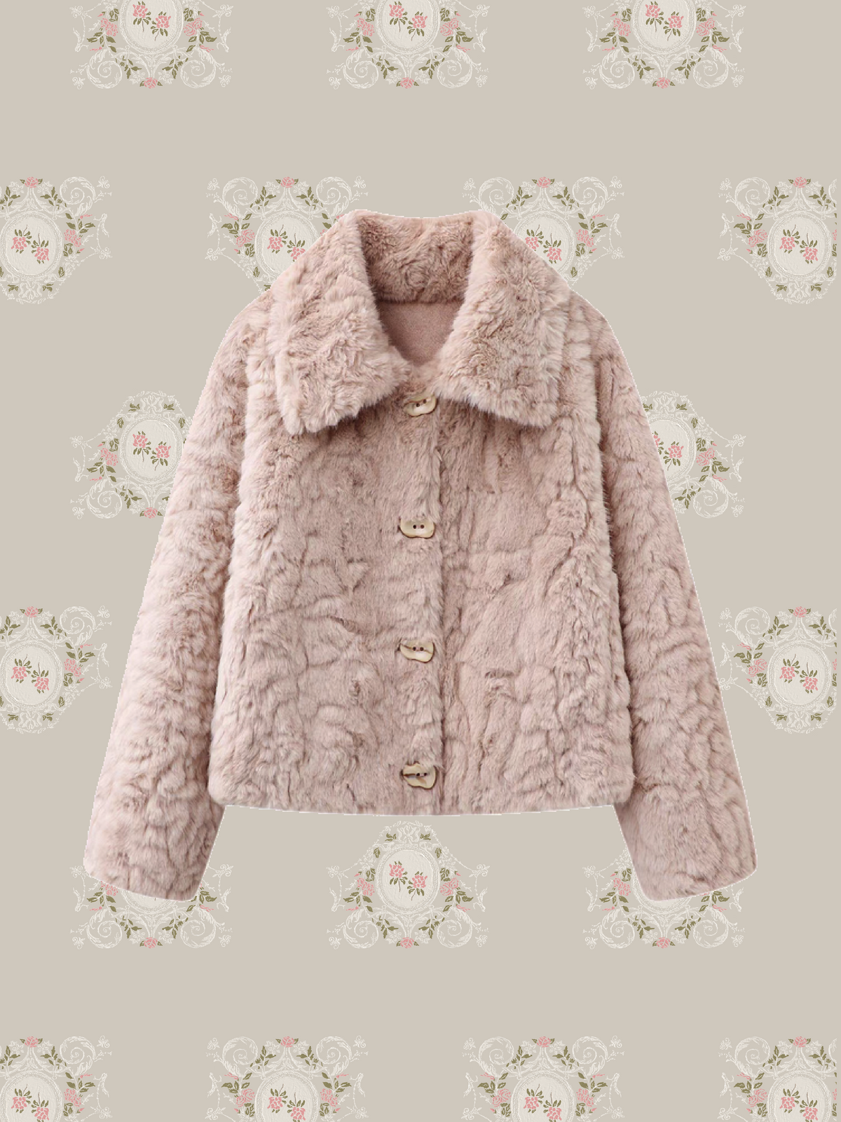 Soft Textured Faux Fur Coat/ソフトフェイクファーコート