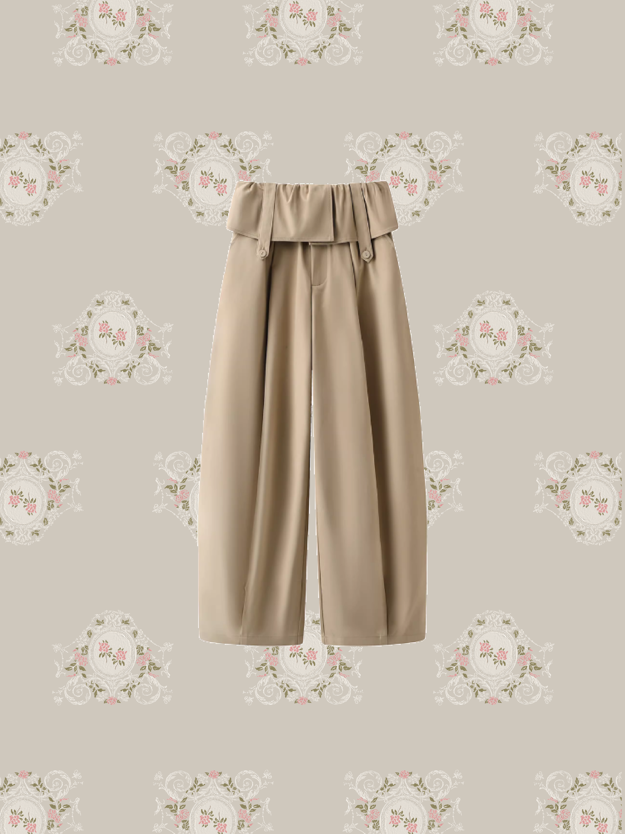 Layered Wrap Skirt Wide Pants/重ね着ラップスカートワイドパンツ