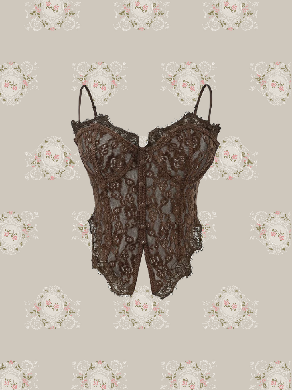 Texture Lace Padded Cami/テクスチャーレースパッド入りキャミソール