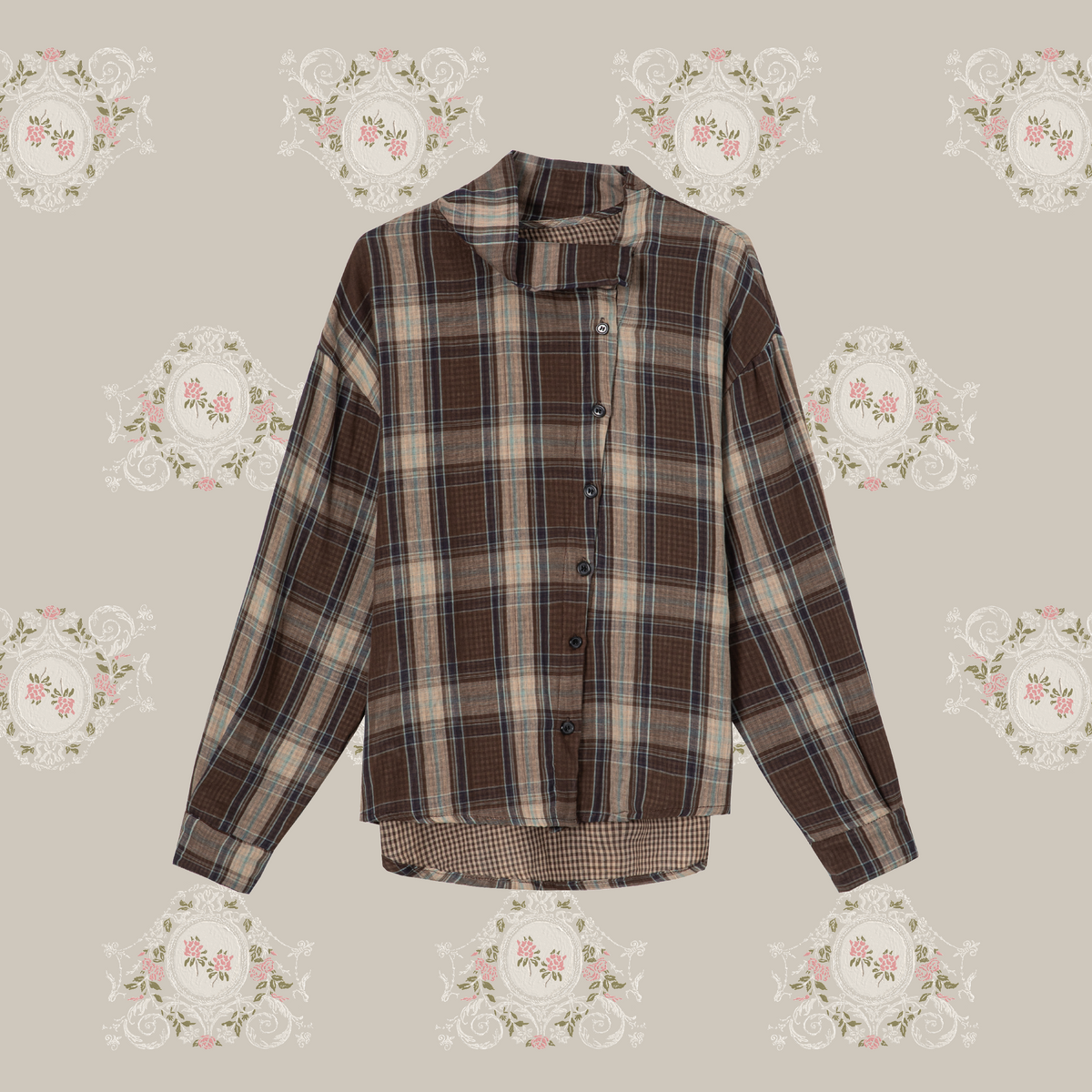 Asymmetry Check Shirt/アシンメトリーチェックシャツ