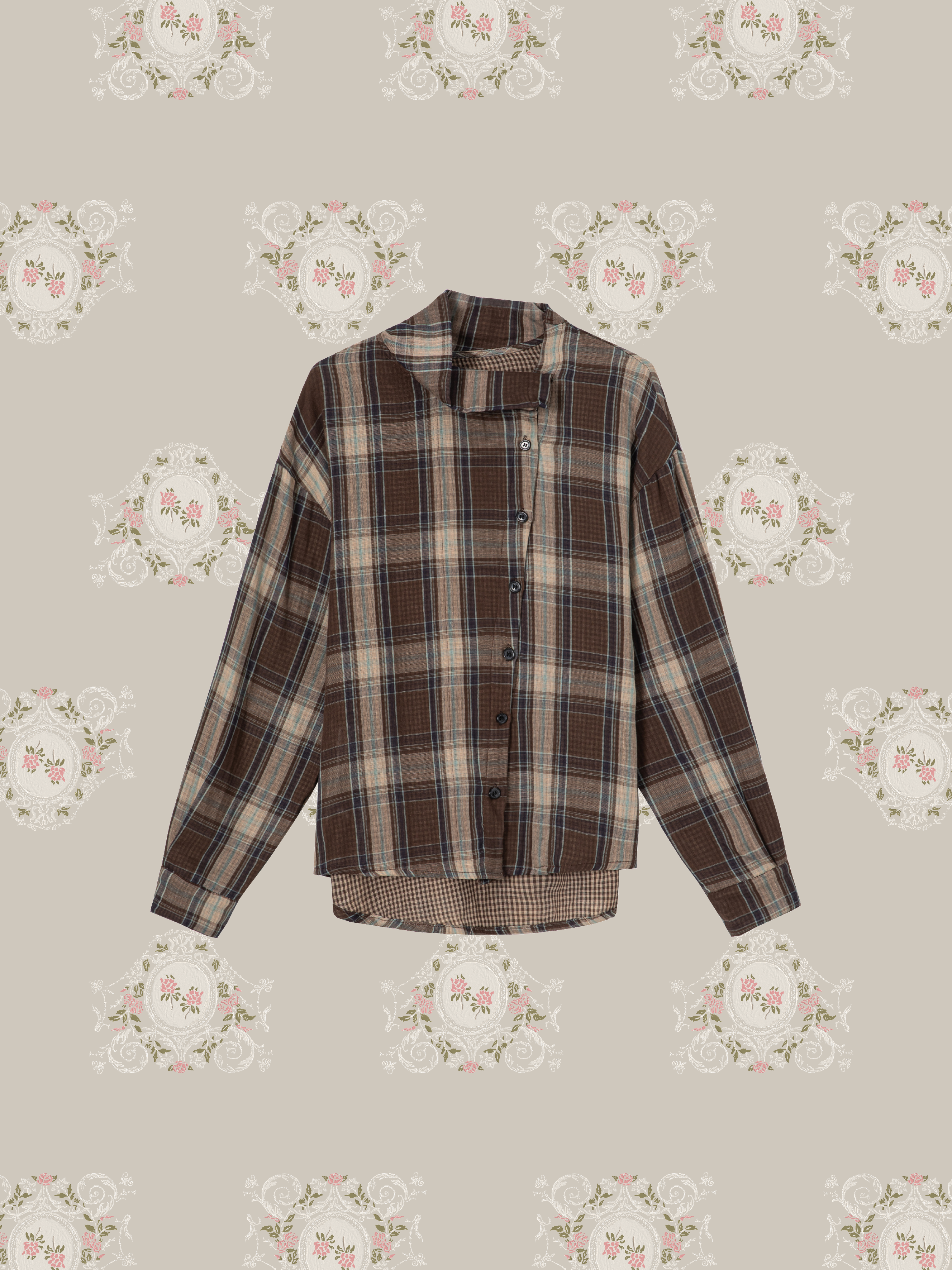 Asymmetry Check Shirt/アシンメトリーチェックシャツ