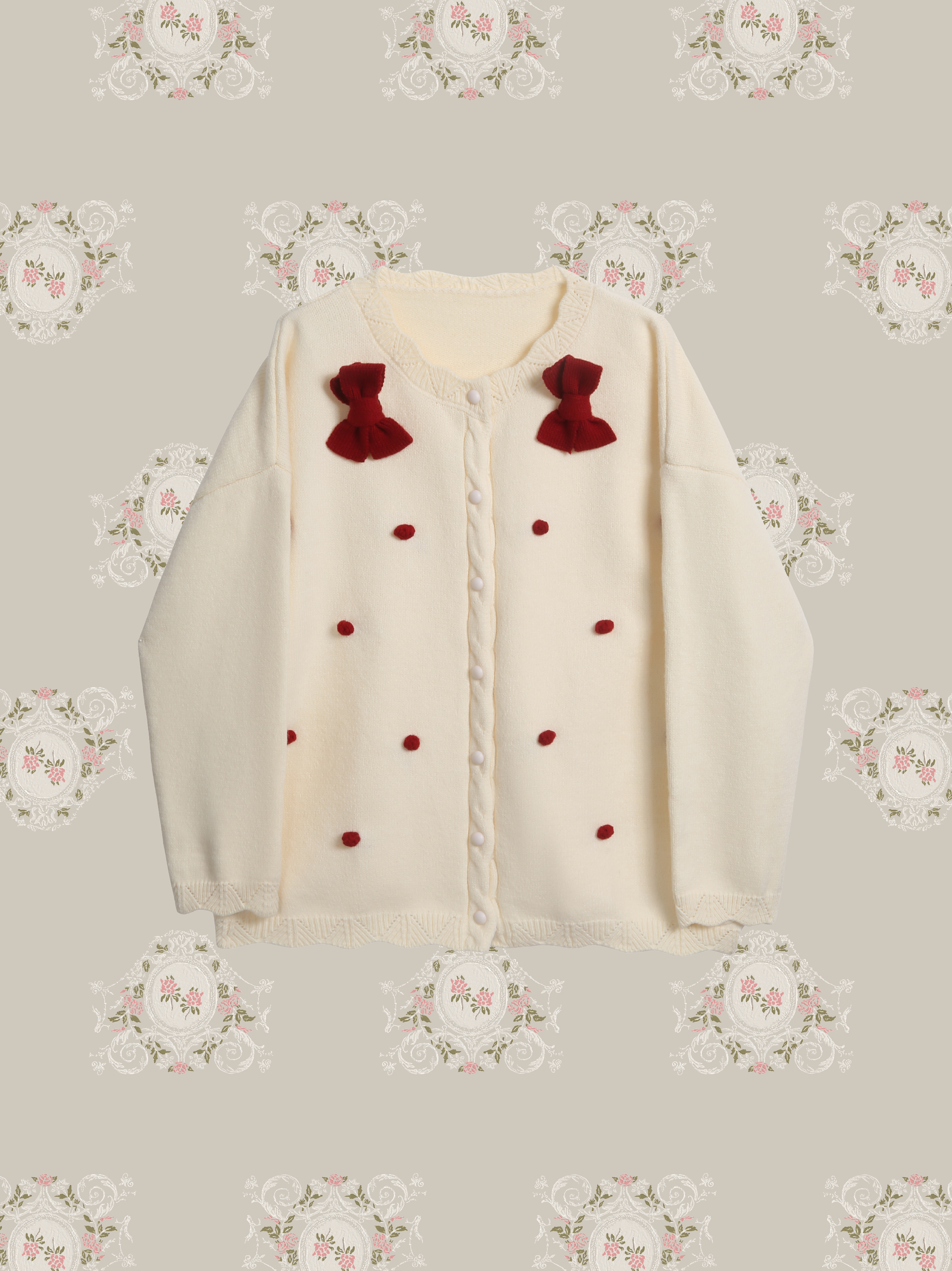 Sweet Red Ribbon Cardigan/スイートレッドリボンカーディガン