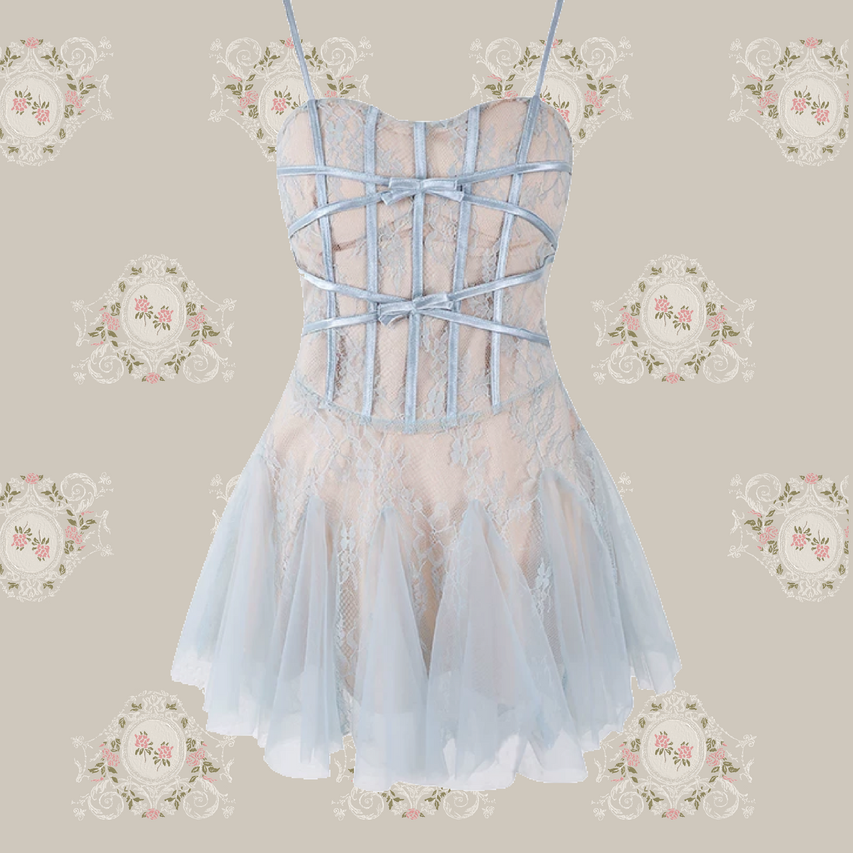Ballet Ribbon Lace Flare Cami Dress/バレエリボン＆レースフレア 