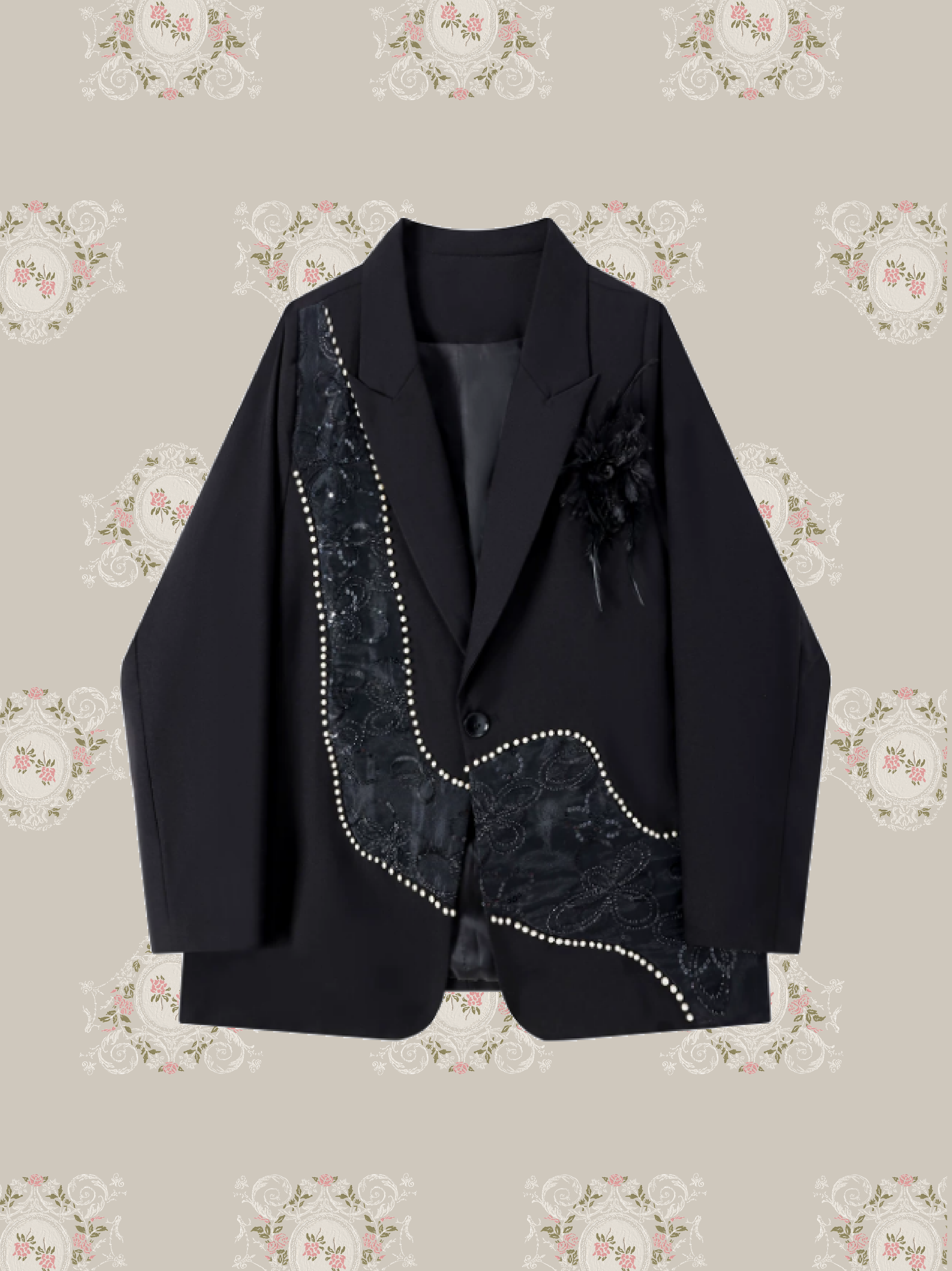 Texture Sequin Design Pearl Jacket/テクスチャースパンコールデザインパールジャケット