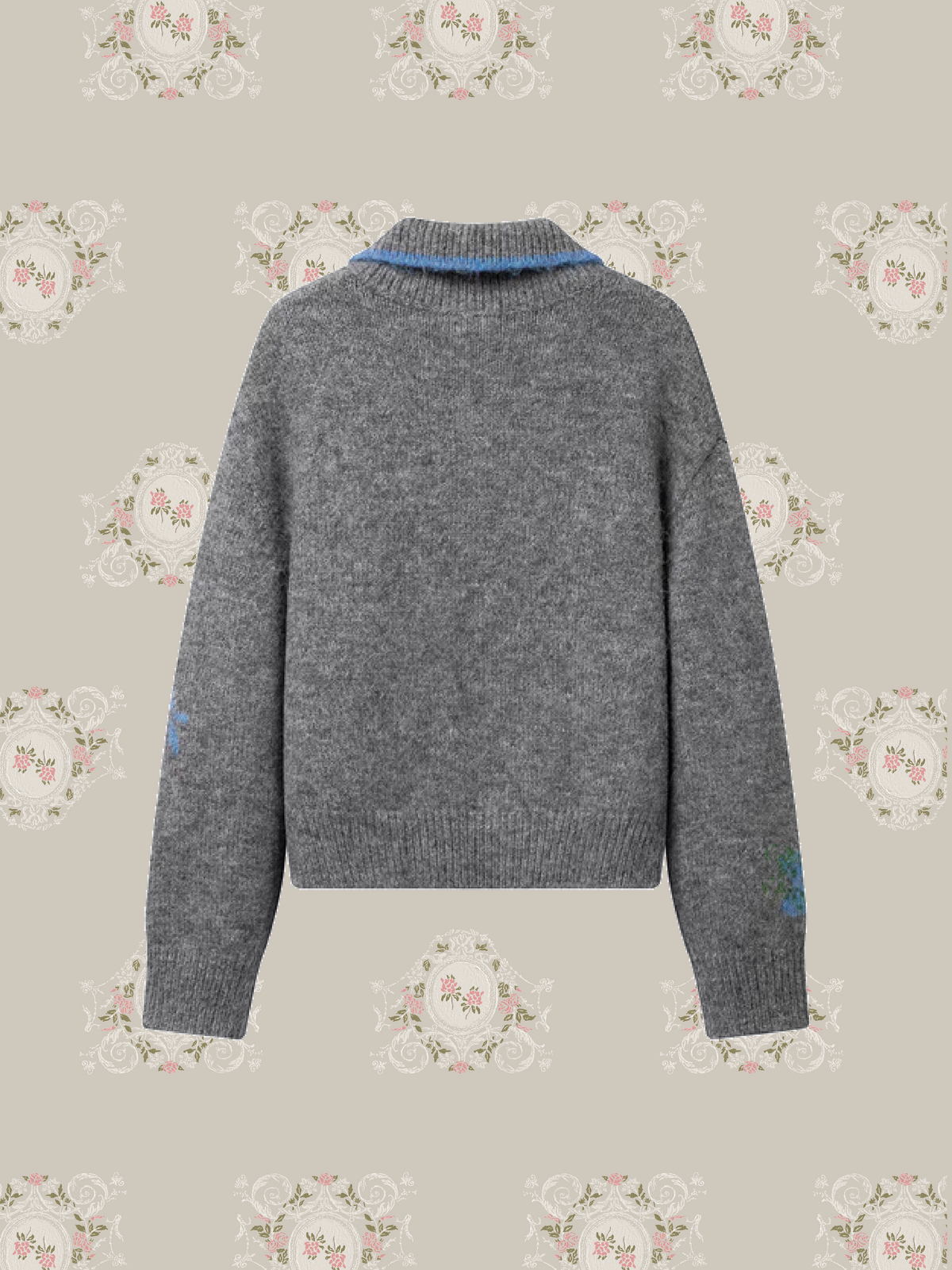 Fuzzy Botanical Zip Cardigan/ファジーボタニカルジップカーディガン