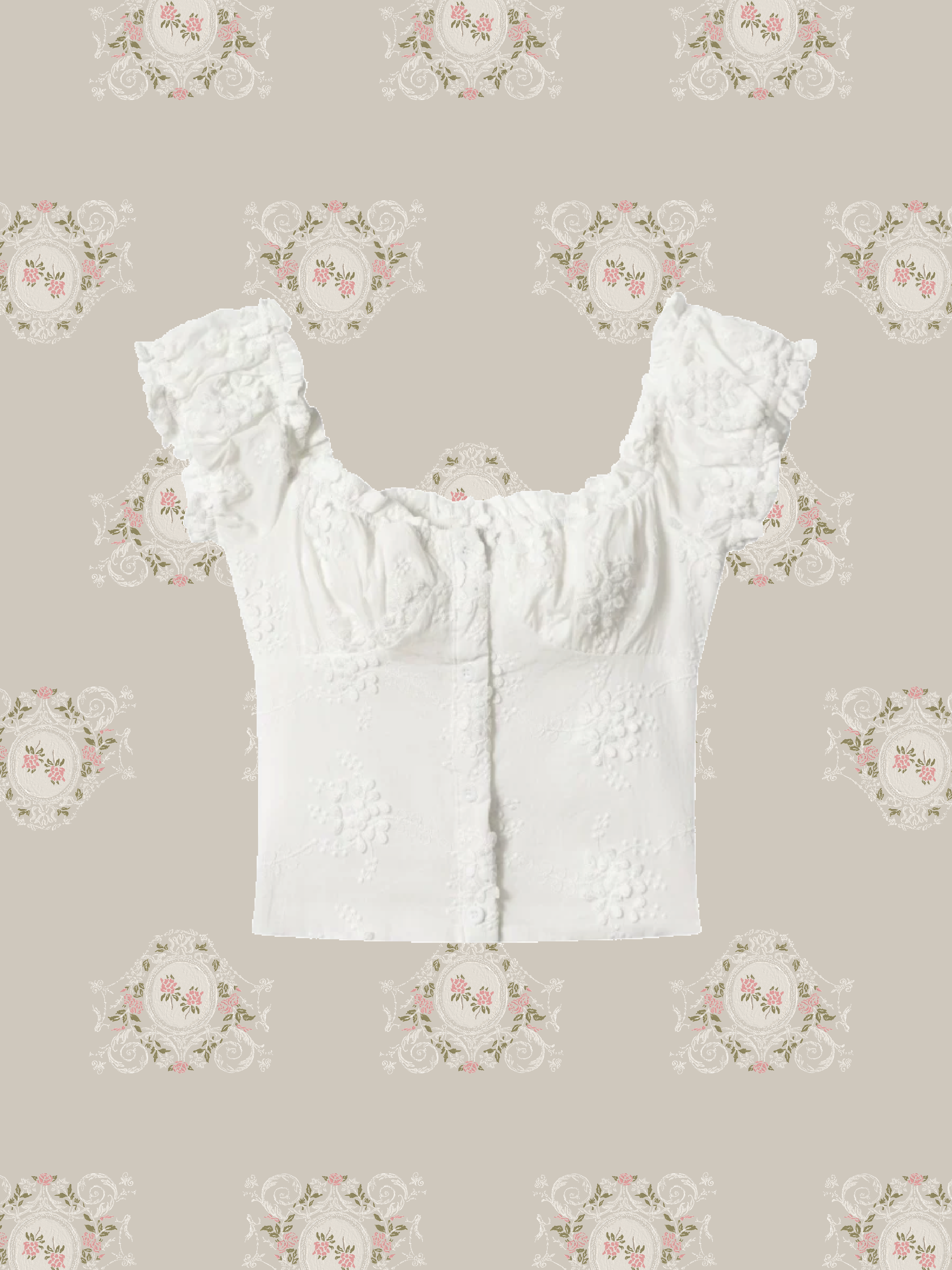 Sheer Embroidery Off Shoulder Top/シアー刺繍オフショルダートップス