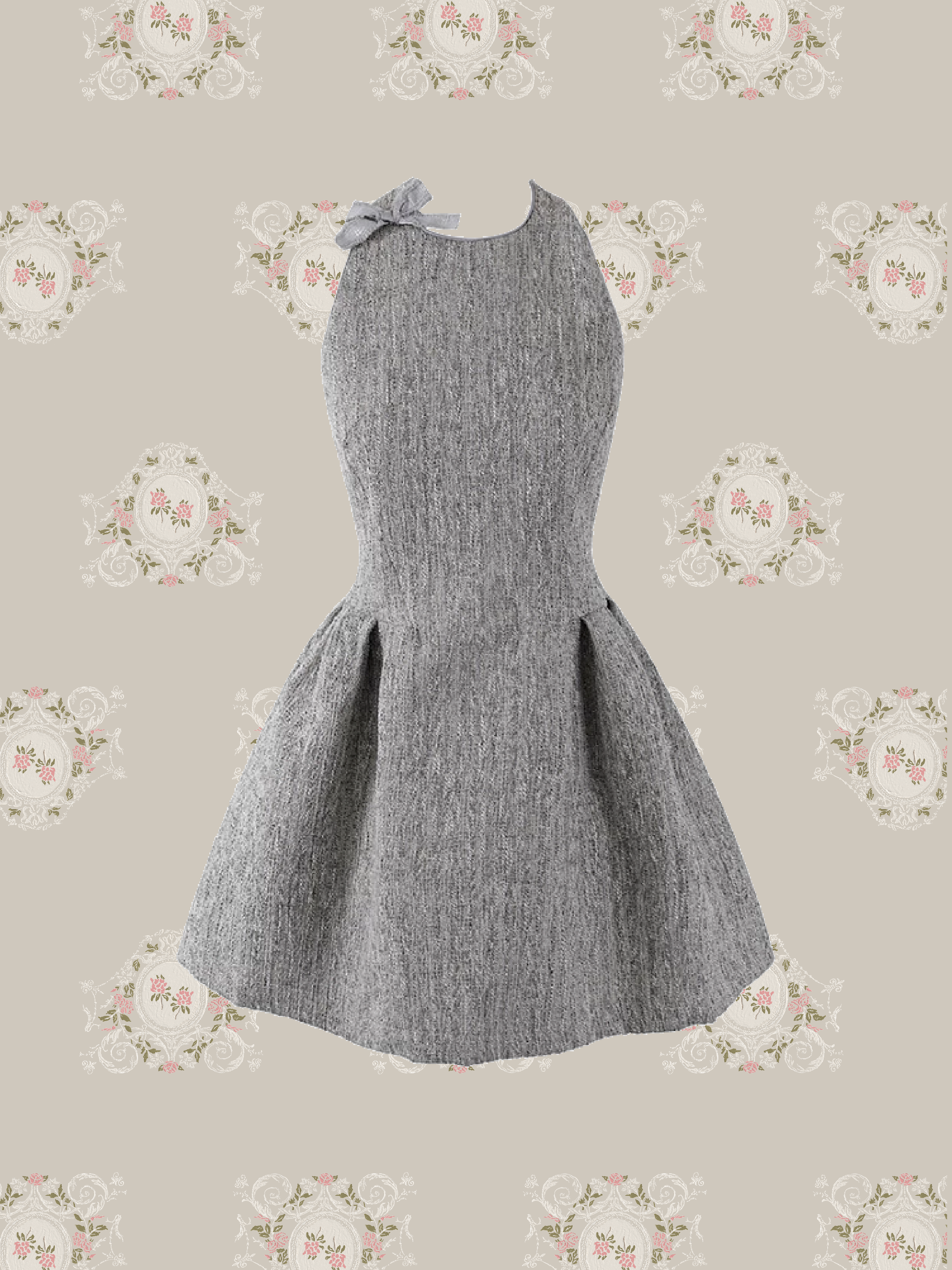 Sparkling Halter Dress with Delicate Glitter Bow/グリッターリボンきらめくホルターネックドレス