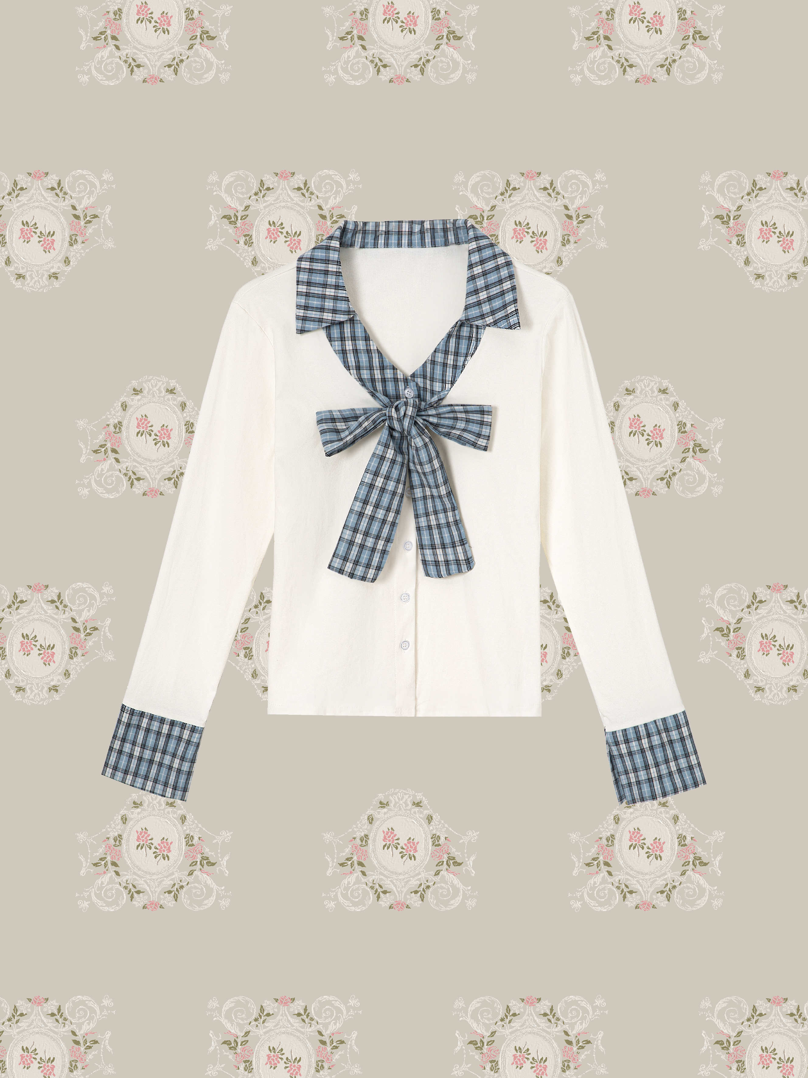 Bow Tie Patchwork T Shirt/ネクタイパッチワークTシャツ