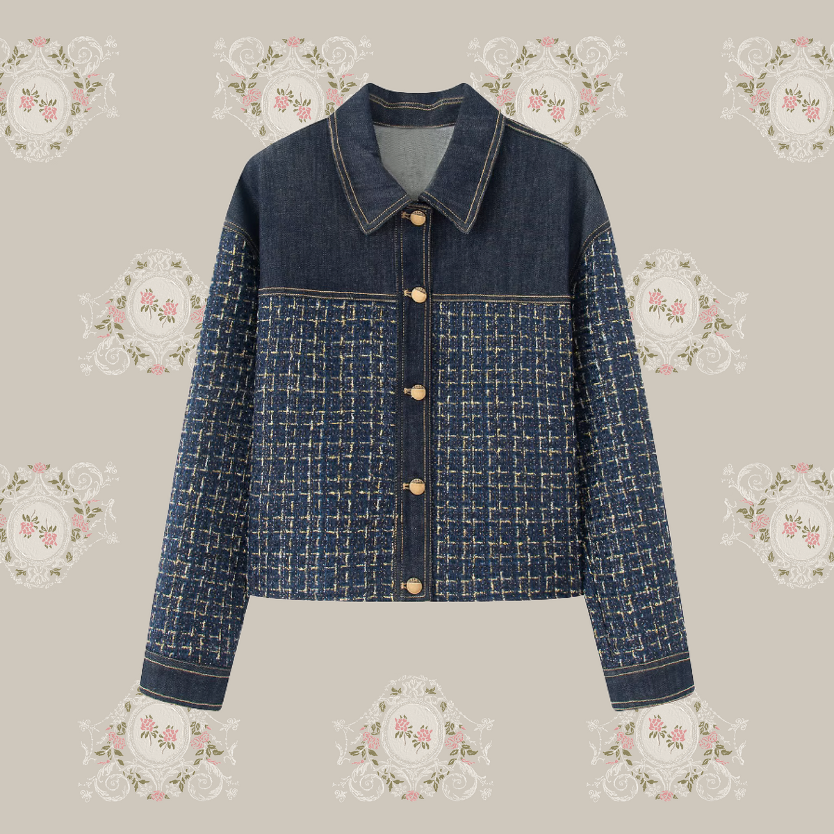 早い者勝ちです.ᐟ‪ツイード フリル デニムジャケット 7d30a4485ba6c629636ffc9fa0b729