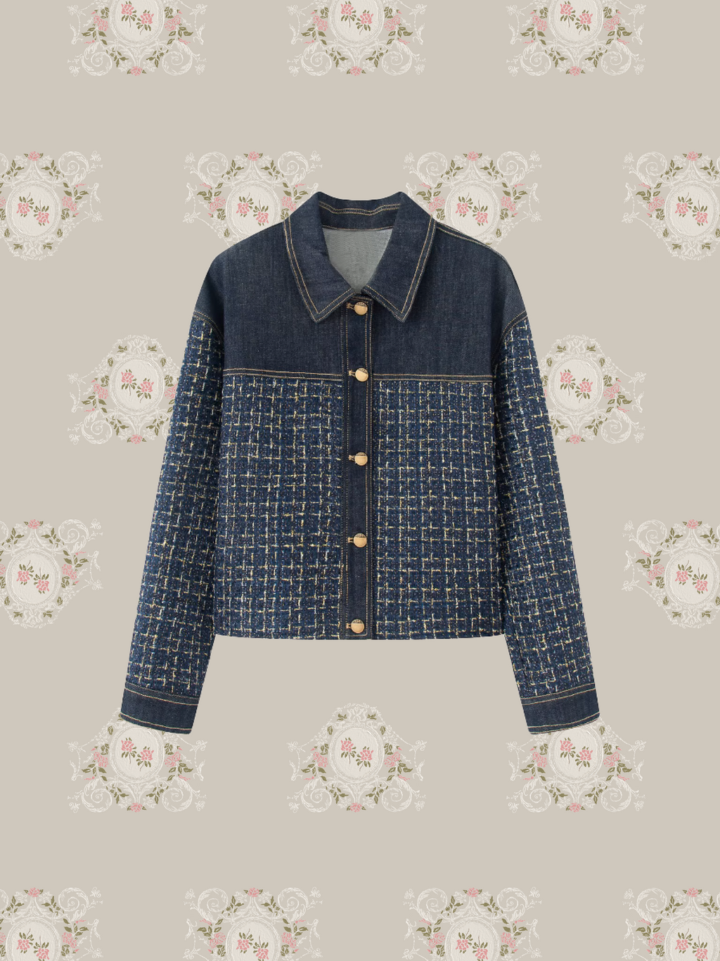 Tweed Stitching Denim Jacket/ツイードステッチデニムジャケット