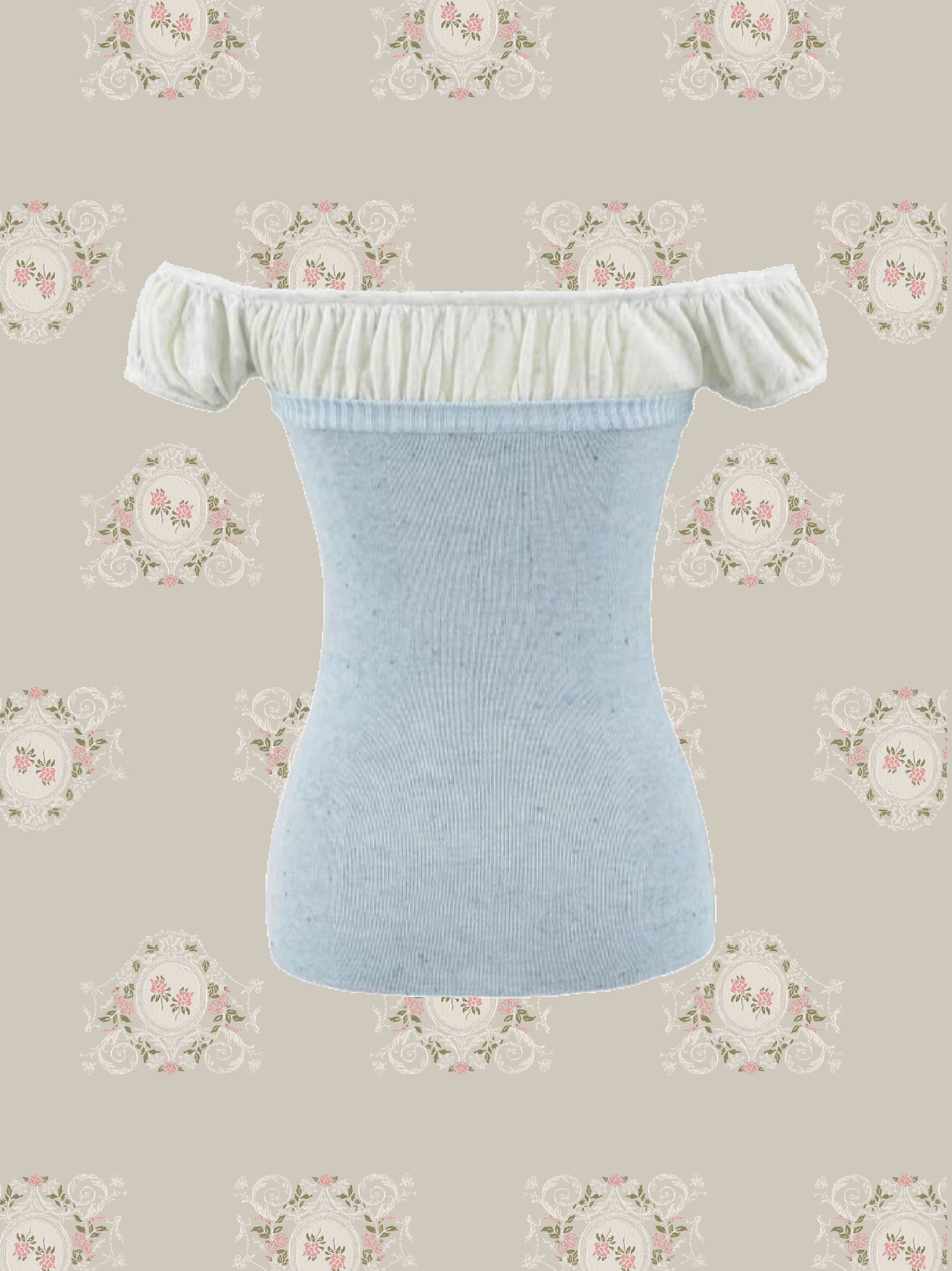 Contrast Off-Shoulder Tie Top/コントラストオフショルダータイトップ